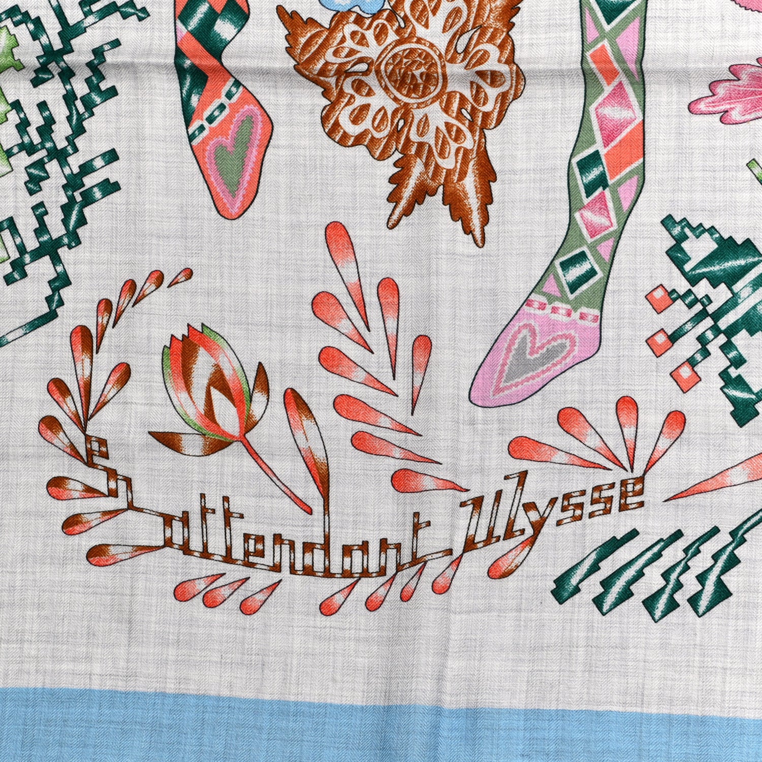 Hermes Cashmere Silk En Attendant Ulysse Shawl 140 3 of 6