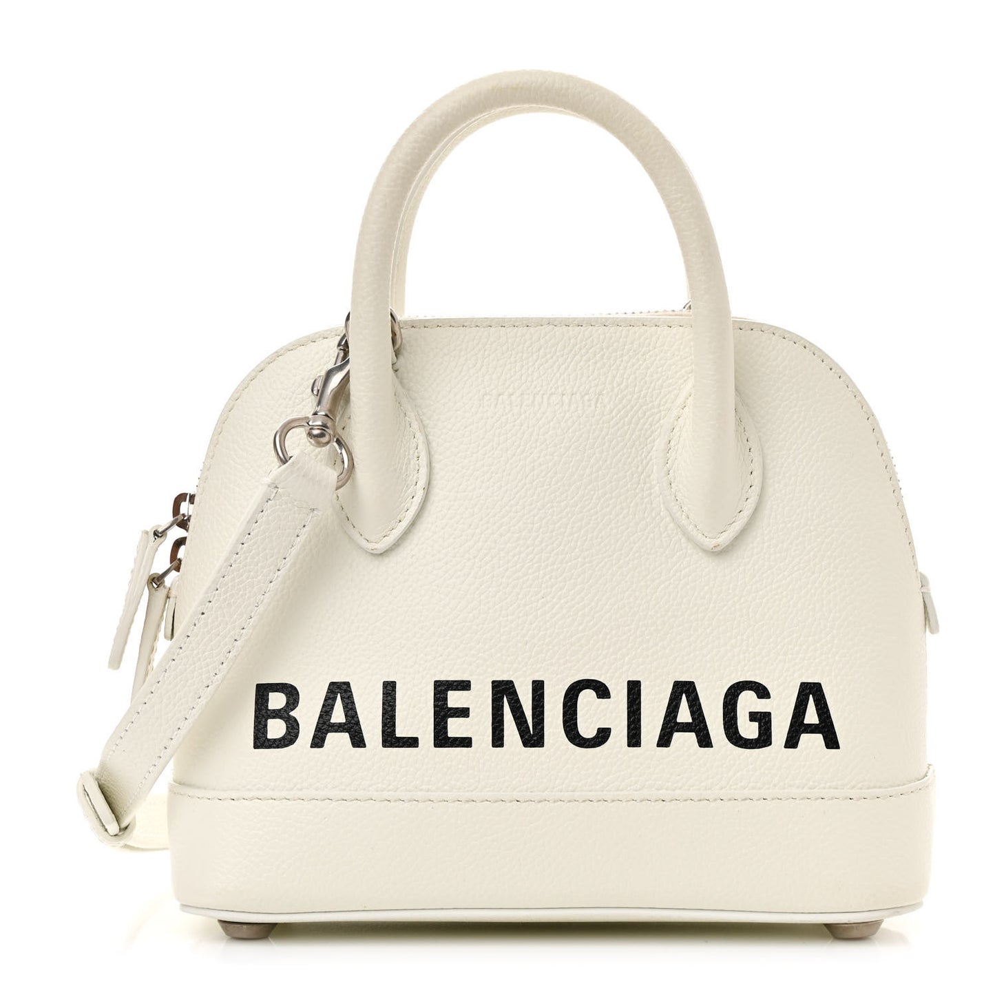 Grained Calfskin XXS Ville Top Handle Bag White Black