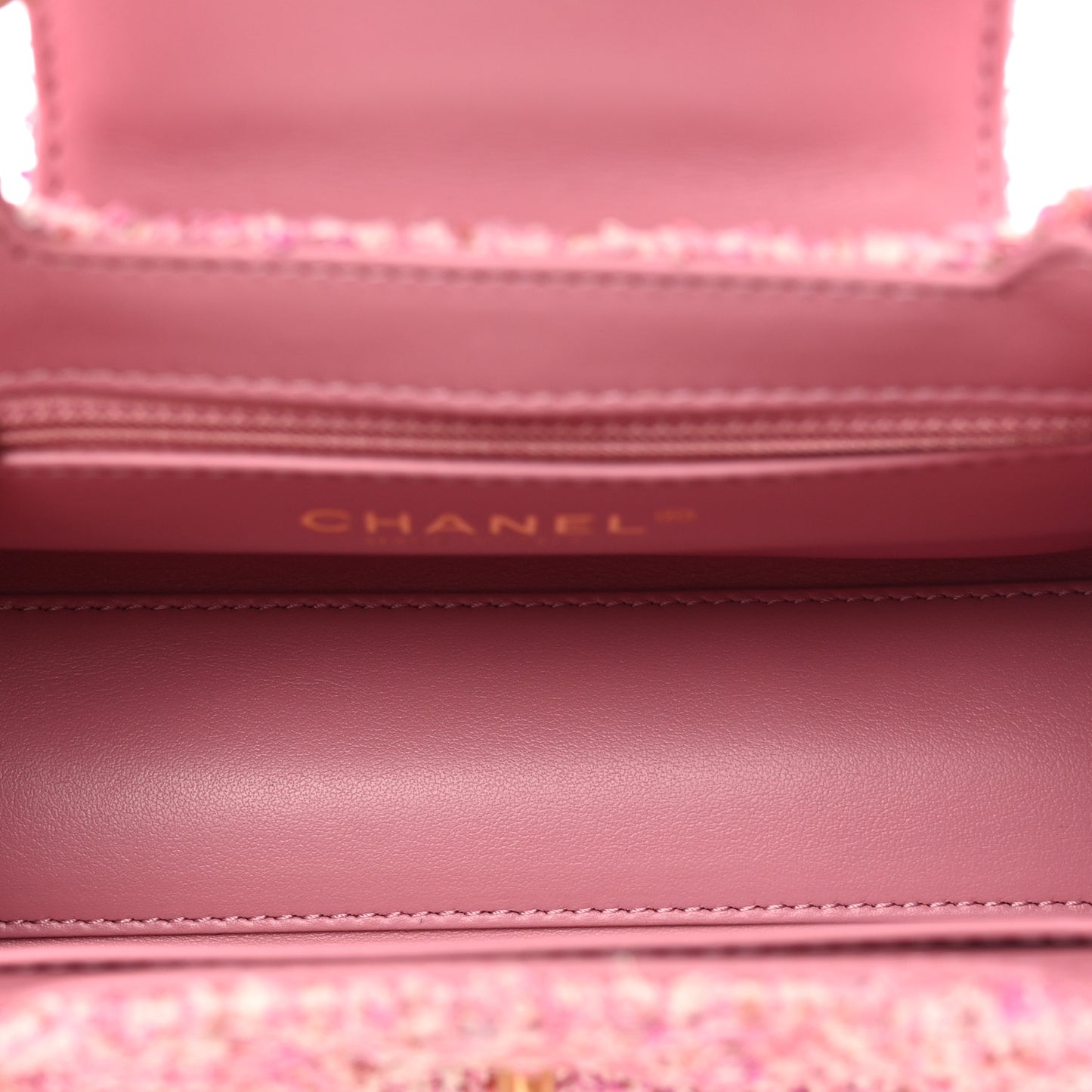 Tweed Quilted Nano Kelly Shopper Pink