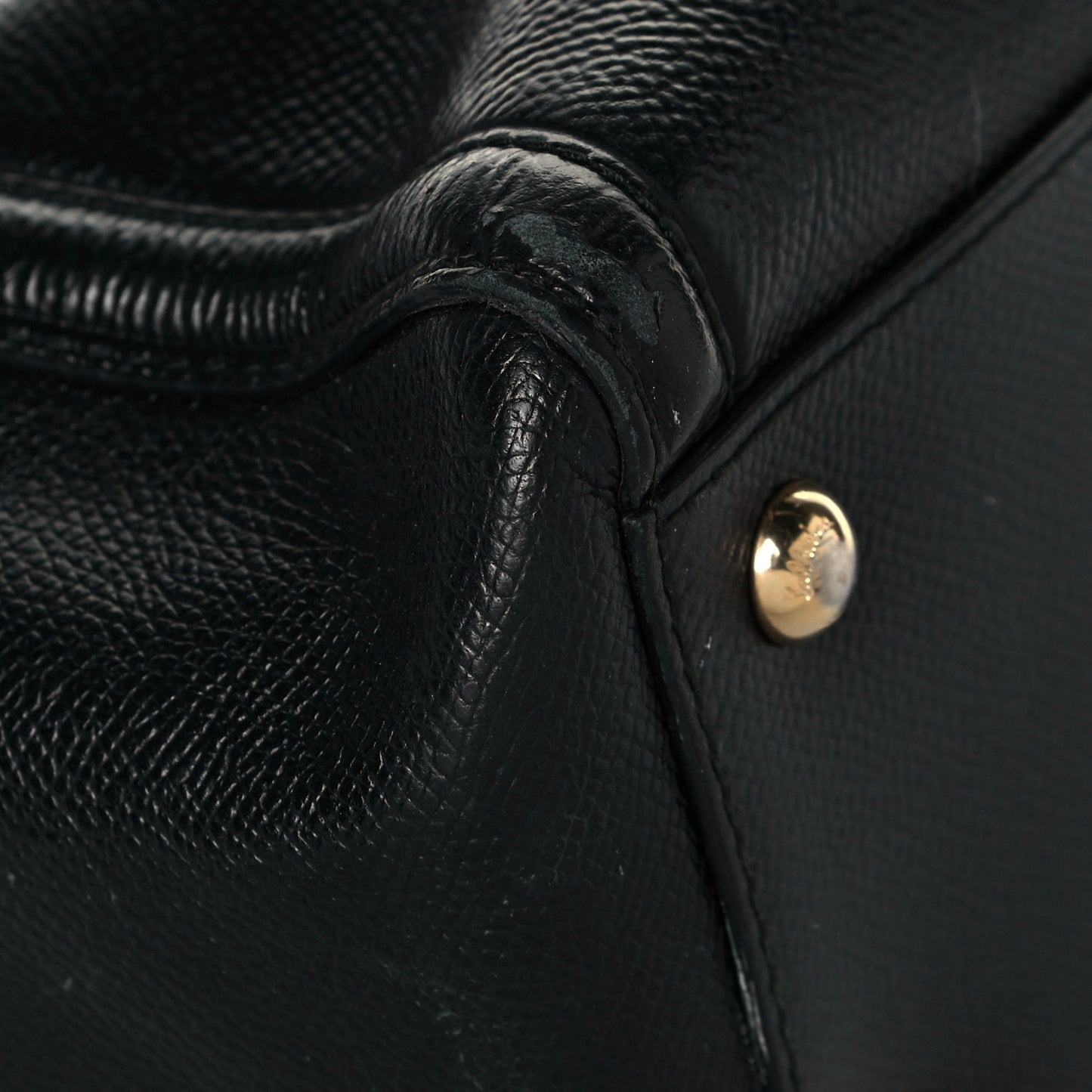 Hammered Calfskin Vara Bow Chain Tote Black