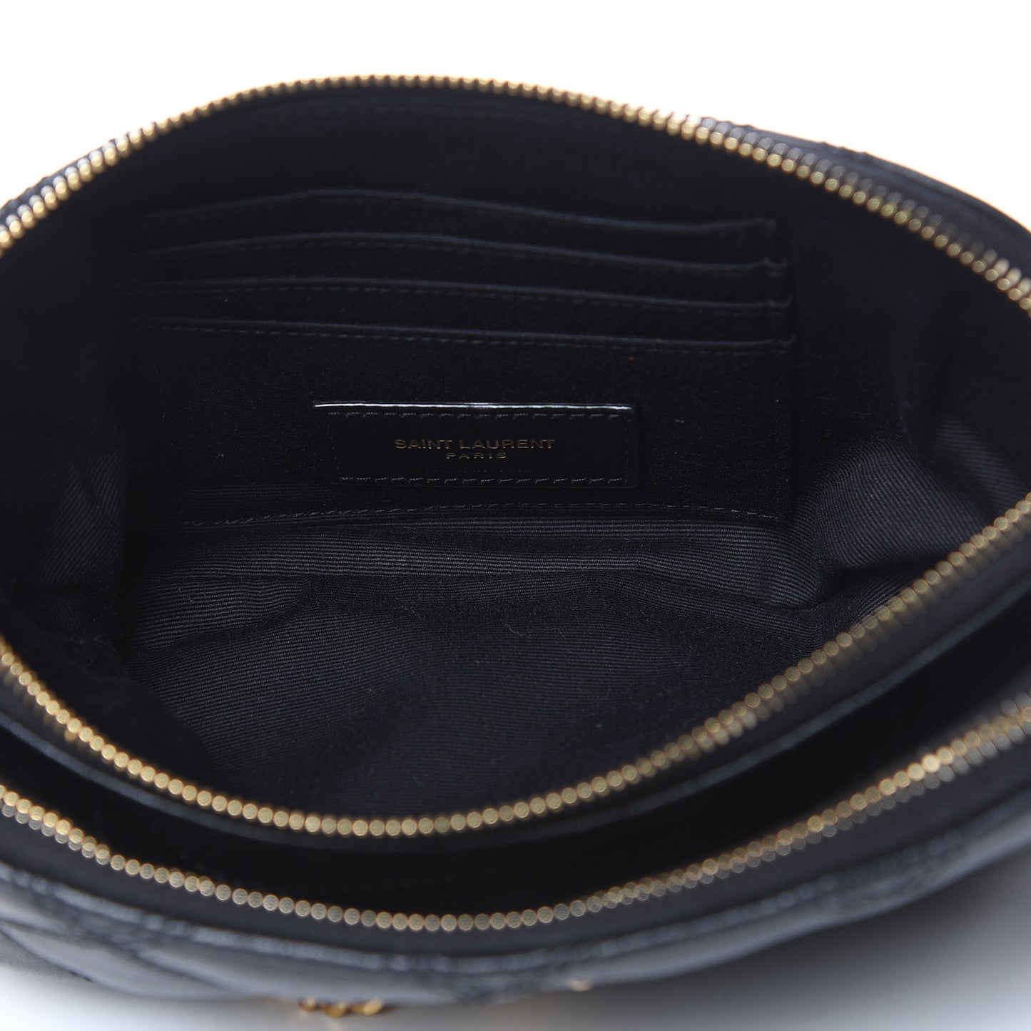 Grained Lambskin Quilted Mini Becky Double Zip Bag Black