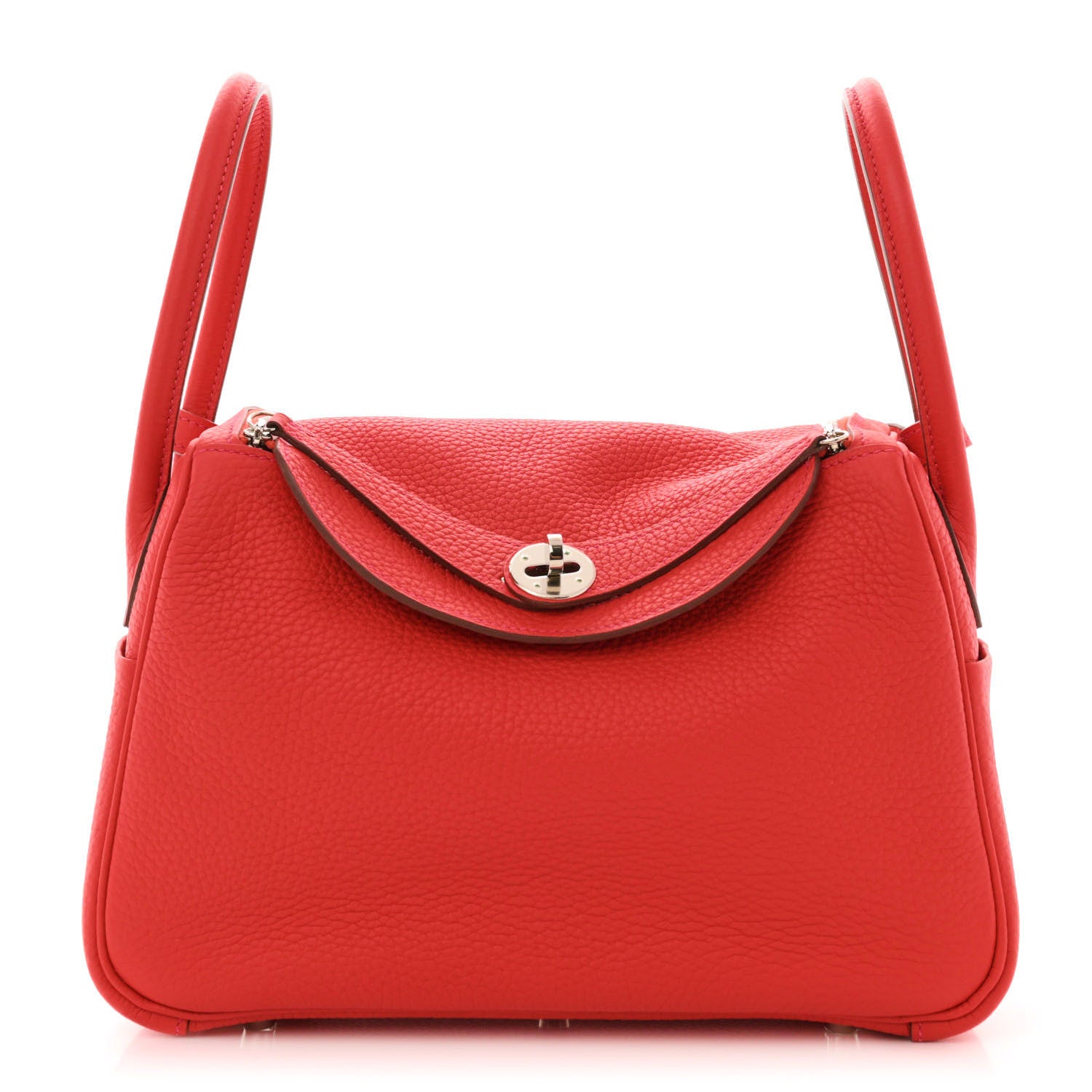 Hermes Taurillon Clemence Lindy 26 Rouge Tomate 1 of 11