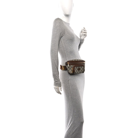 GG Supreme Monogram Textured Calfskin Retro Interlocking G Belt Bag Beige Ebony Brown Sugar
