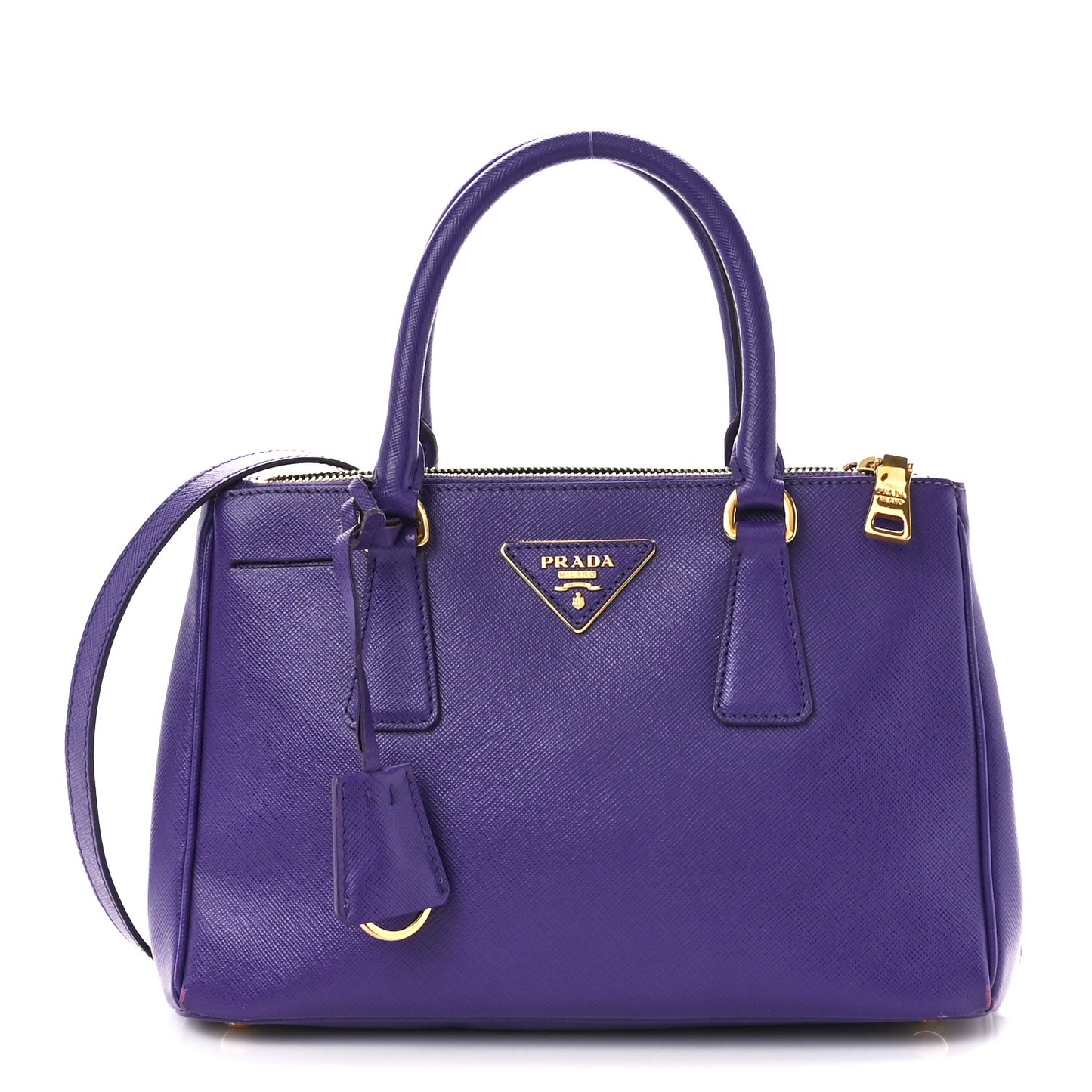 Saffiano Mini Galleria Double Zip Tote Viola