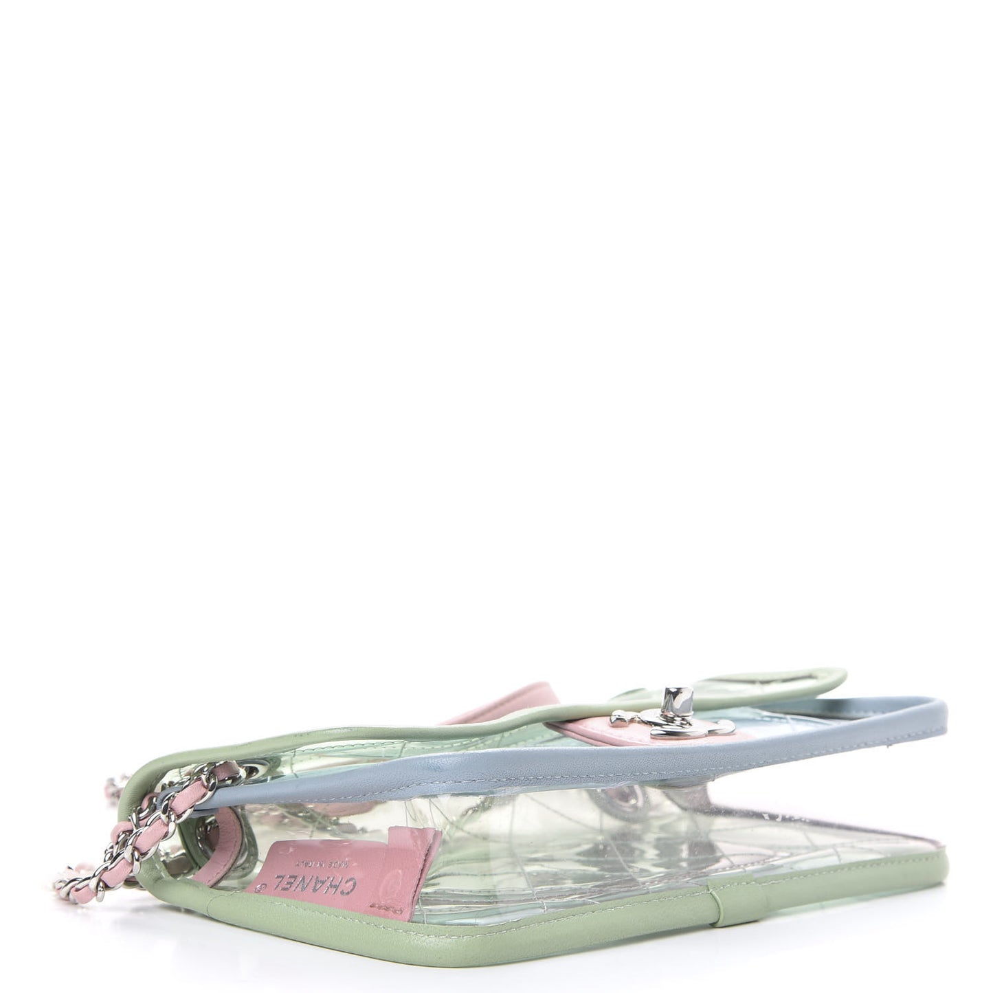 Lambskin PVC Quilted Mini Coco Splash Flap Blue Green