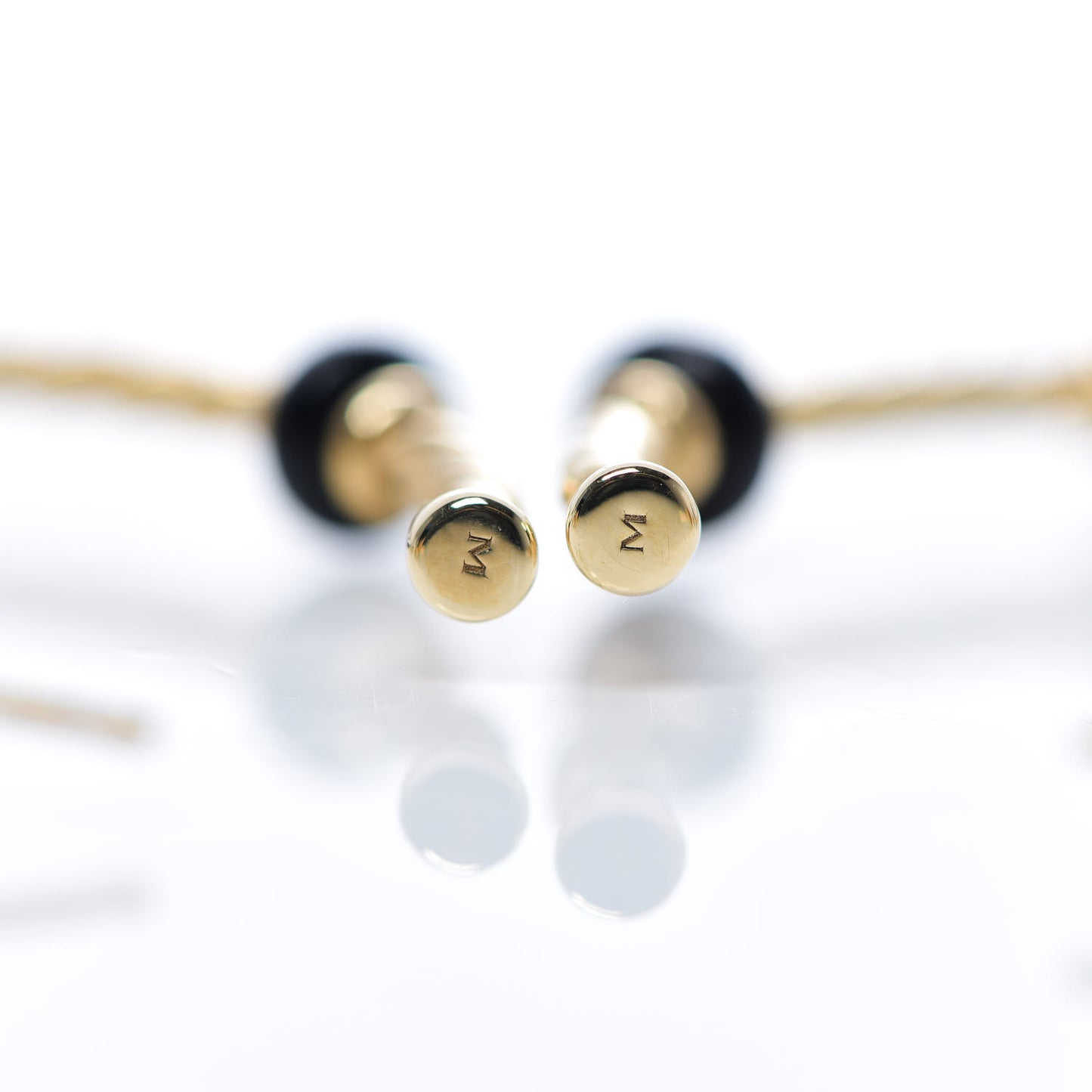 18K Yellow Gold Black Onyx 36.5mm Rio Rondelle Hoop Earrings