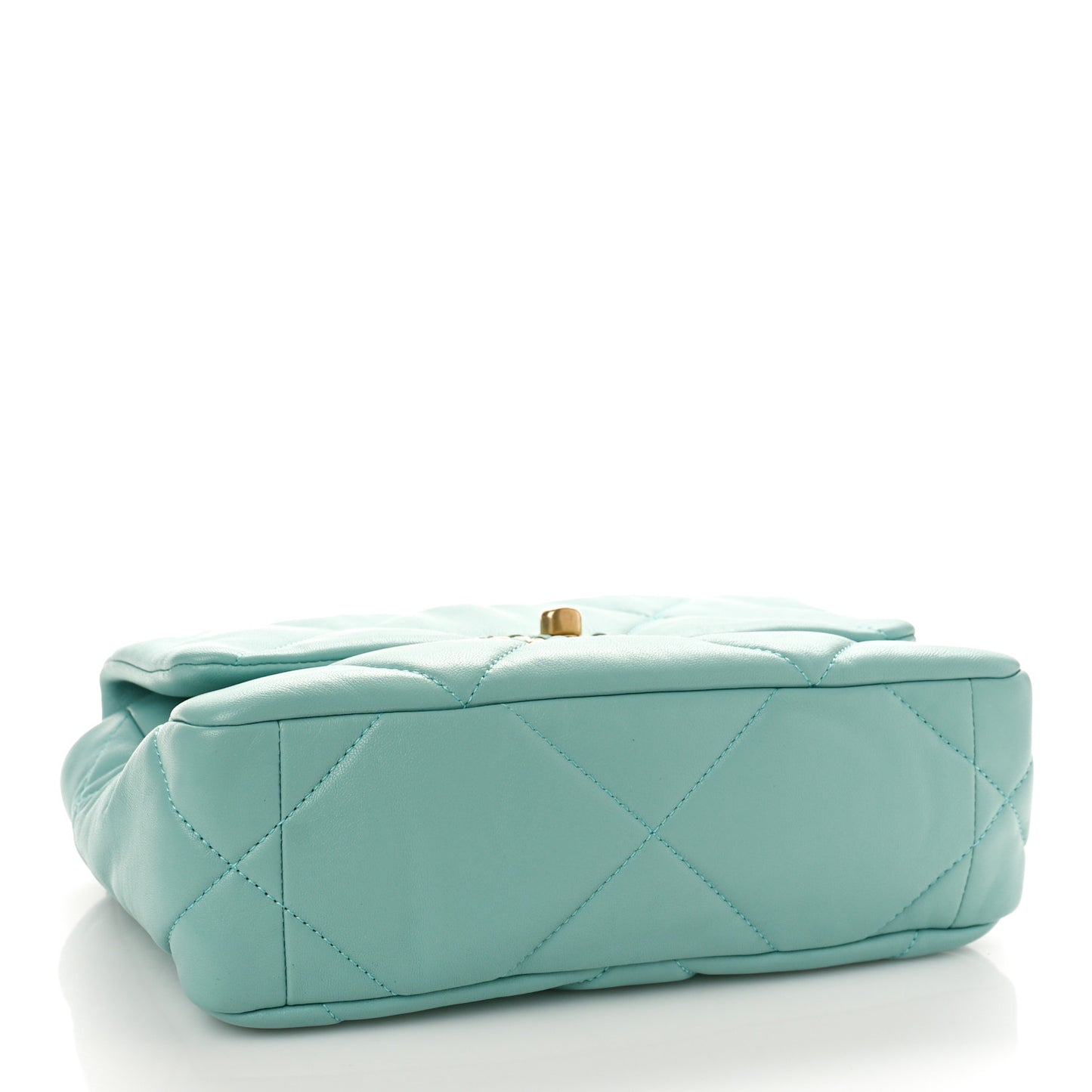 Shiny Lambskin Quilted Medium Chanel 19 Flap Light Blue