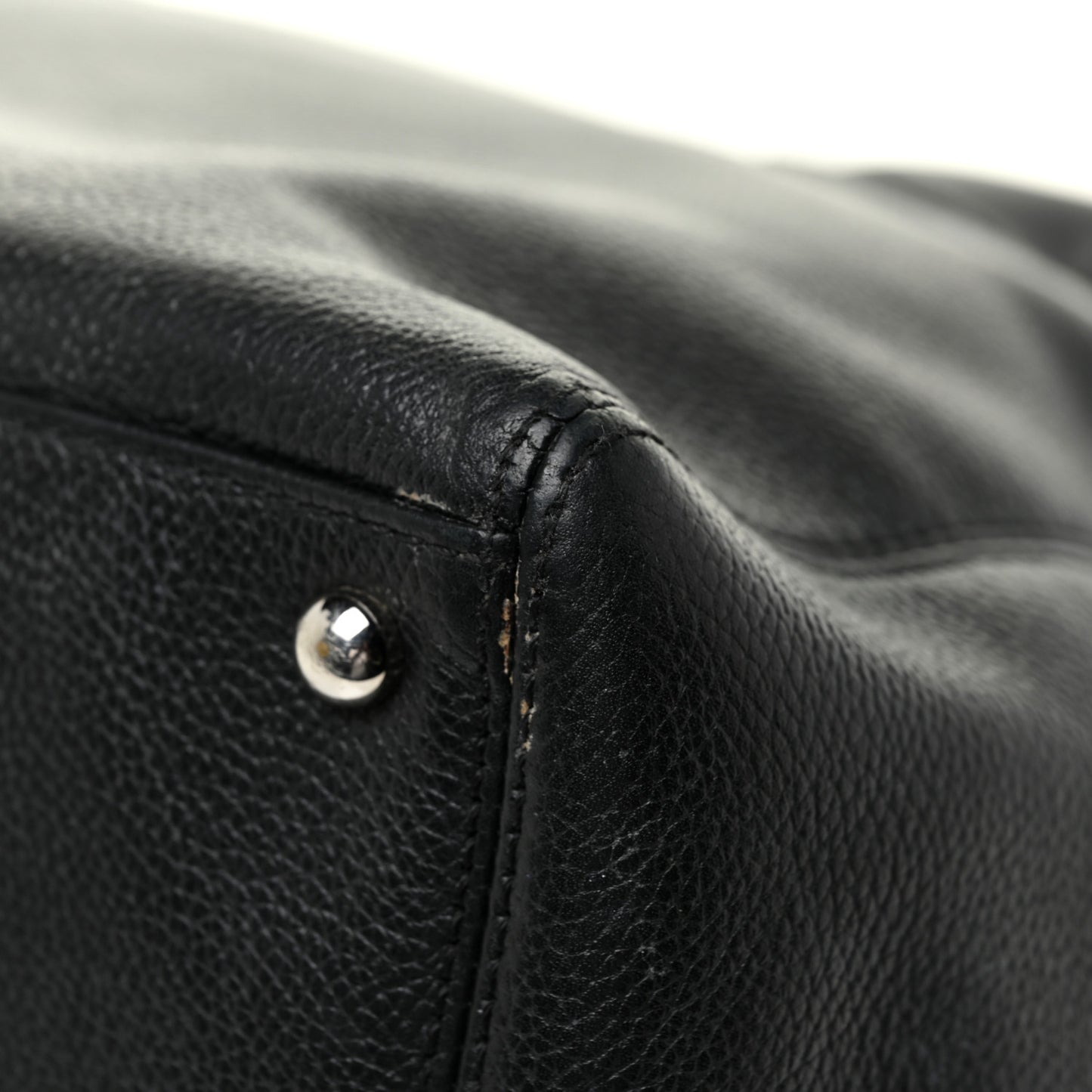 Calfskin Cerf Executive Shopper Tote Black