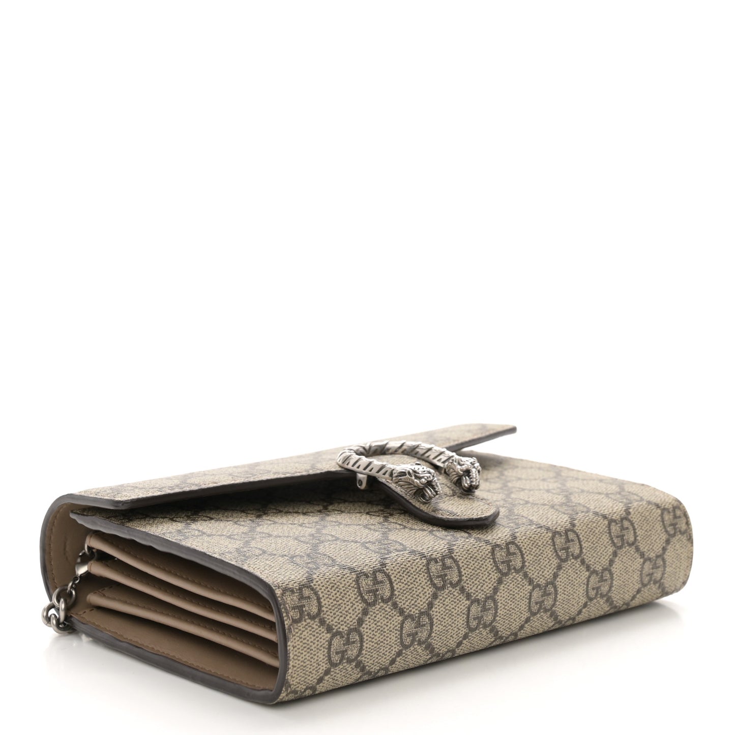 GG Supreme Monogram Mini Dionysus Chain Wallet Beige Taupe