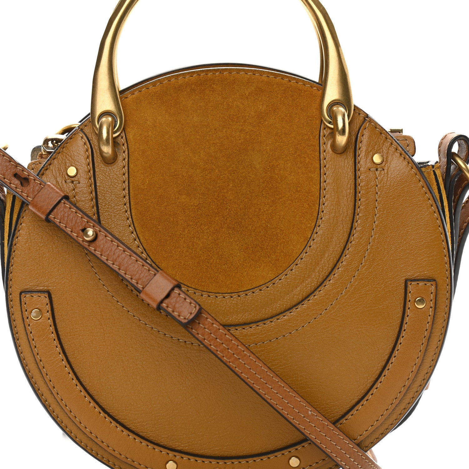 Chloe Calfskin Suede Small Pixie Bag Mustard Brown 8 of 17