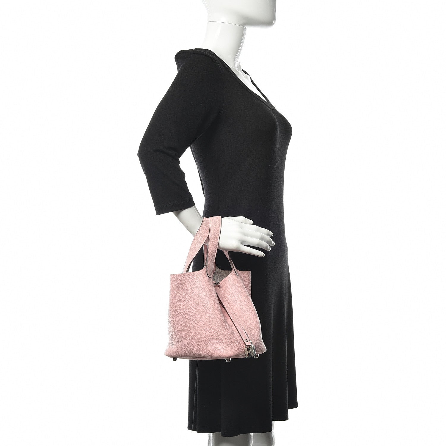 Hermes Taurillon Clemence Picotin Lock 18 PM Rose Sakura 2 of 10