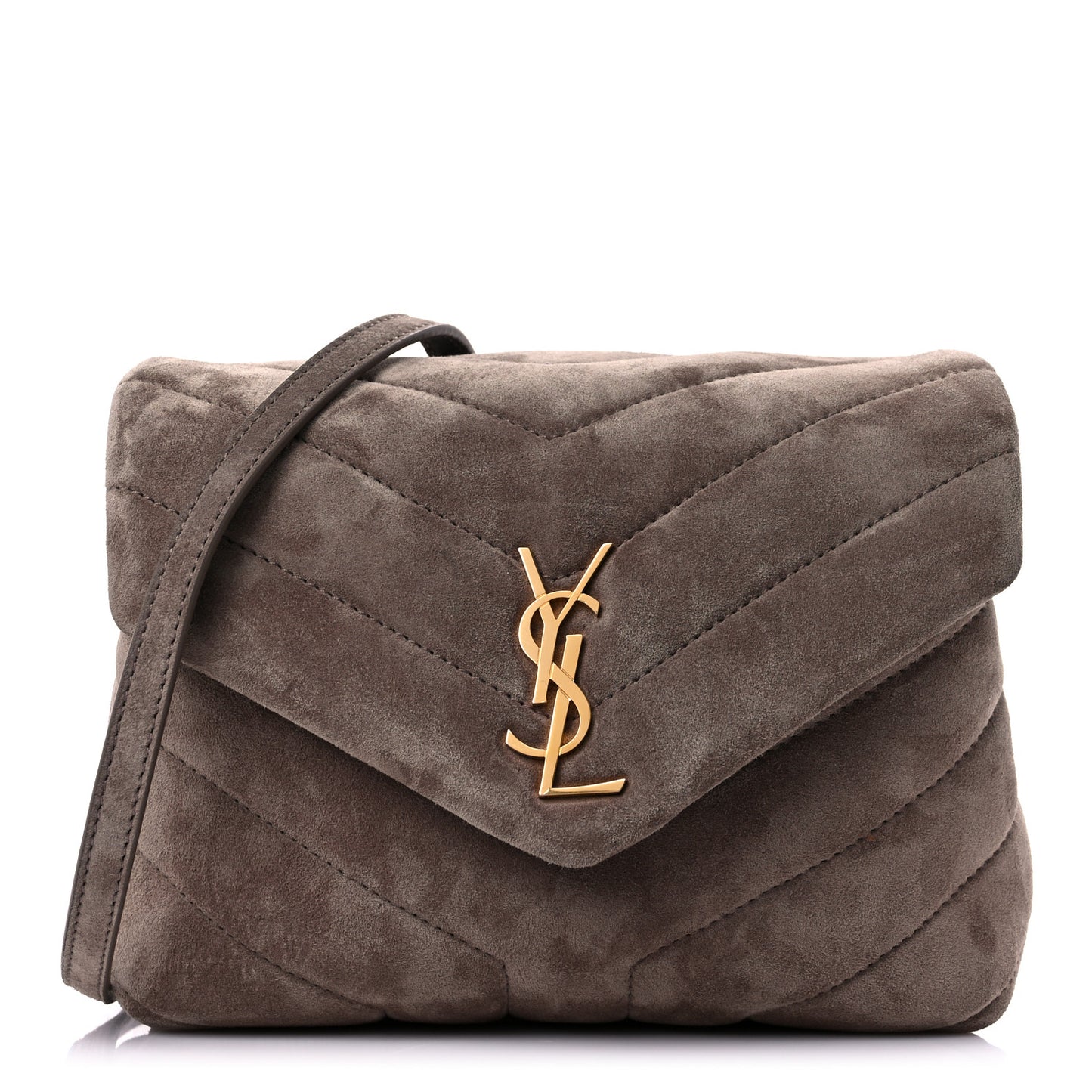 Suede Toy Loulou Shoulder Bag Fog