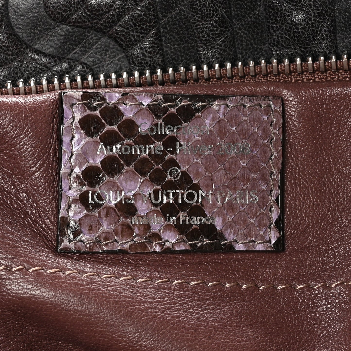 Snakeskin Lambskin Monogram Collage Lutece Grey