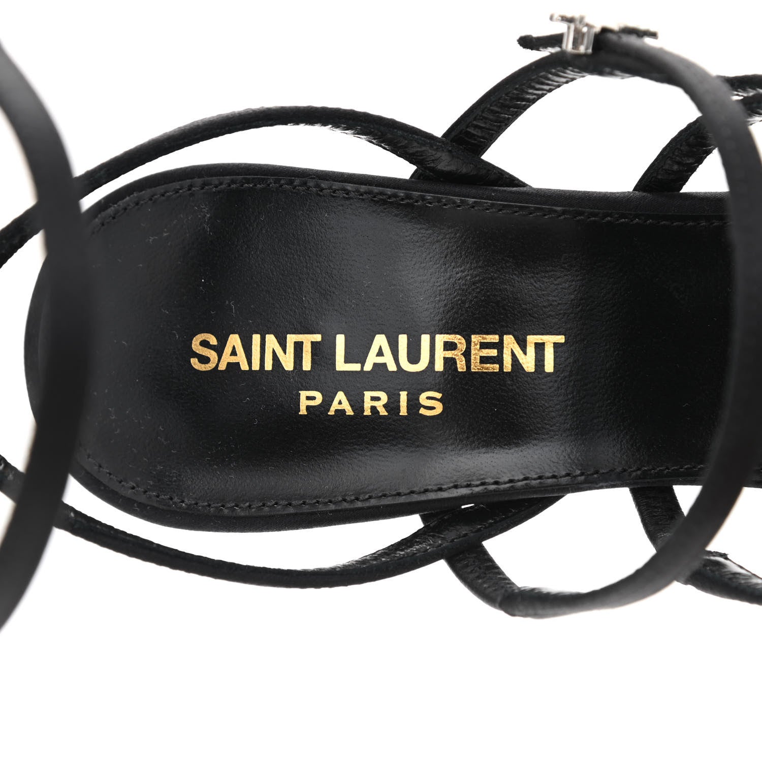 Saint Laurent Satin Crystal Jerry Sandals 38 Black 7 of 8