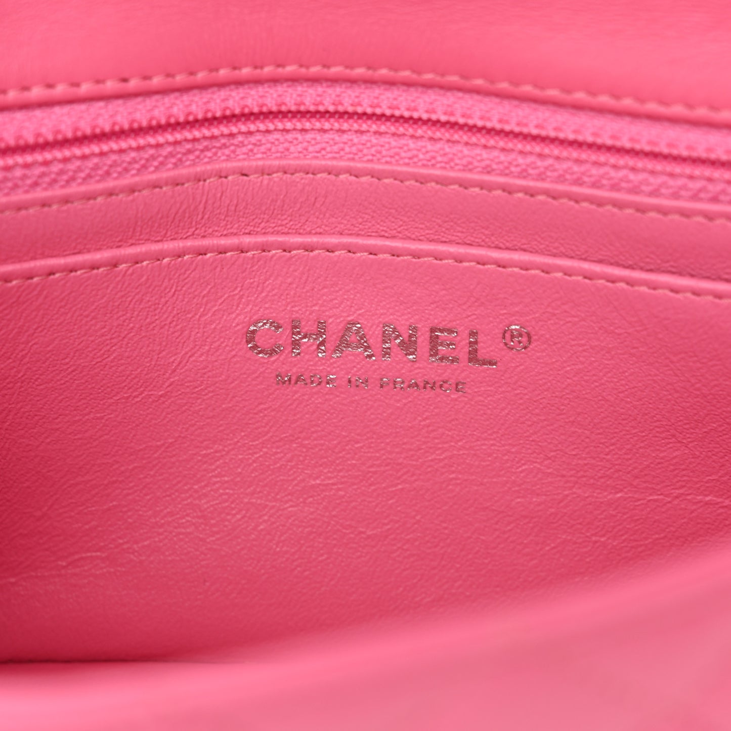 Lambskin Quilted Mini Rectangular Flap Pink