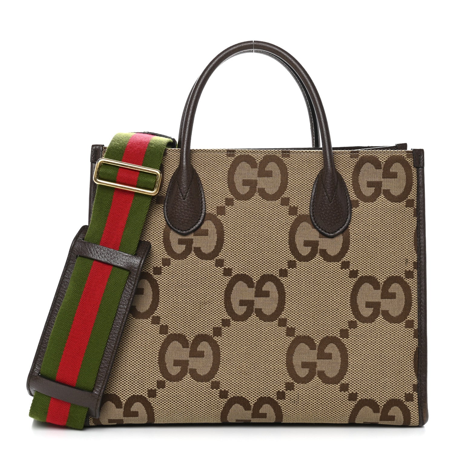 GUCCI GGモノグラム ハンドバッグ Gucci Monogram Jumbo GG Textured Dollar Calfskin Web Small Tote