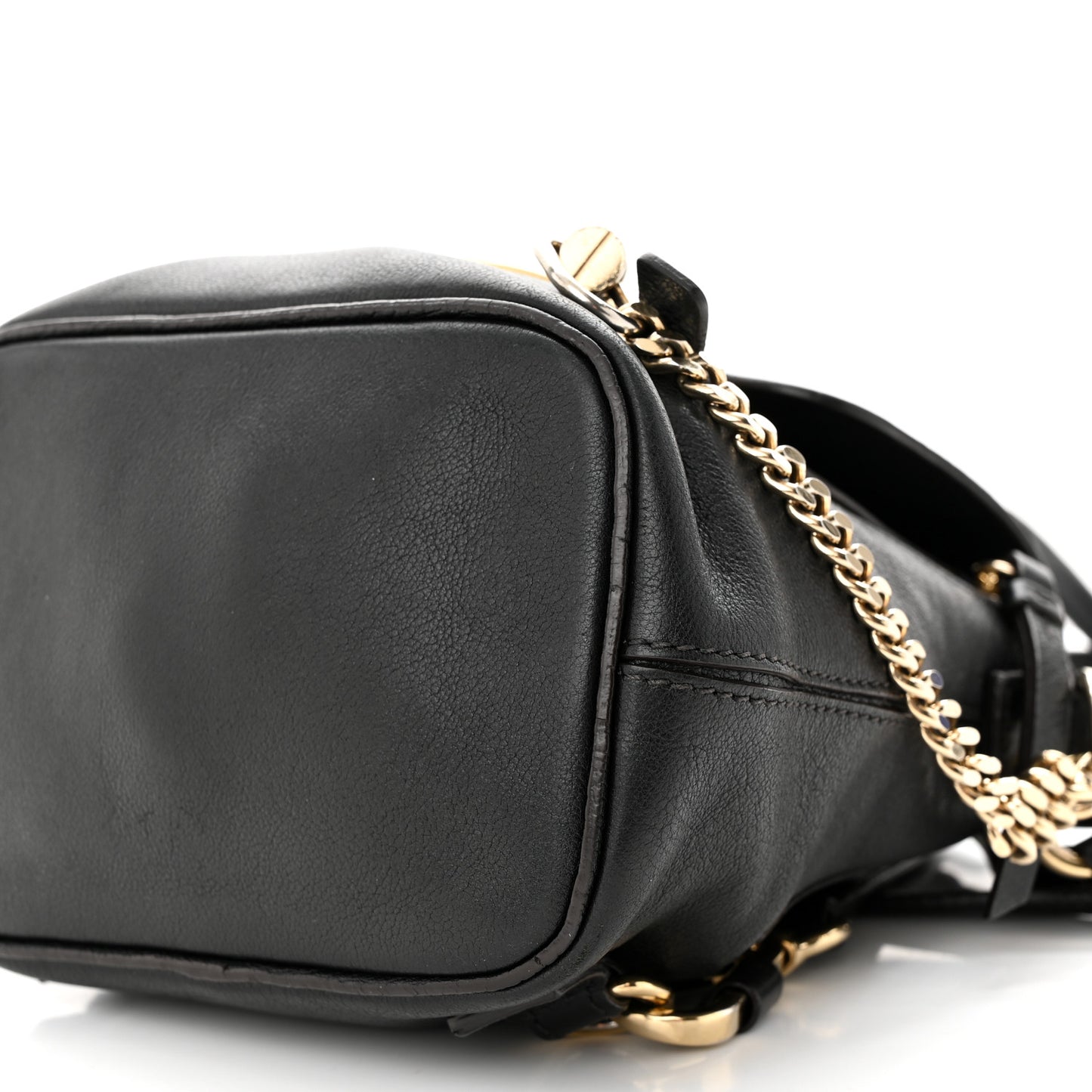 Suede Calfskin Mini Faye Backpack Black