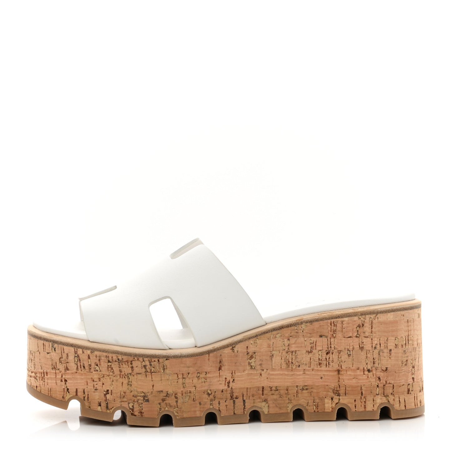 Calfskin Cork Eze 30 Sandals 37 White