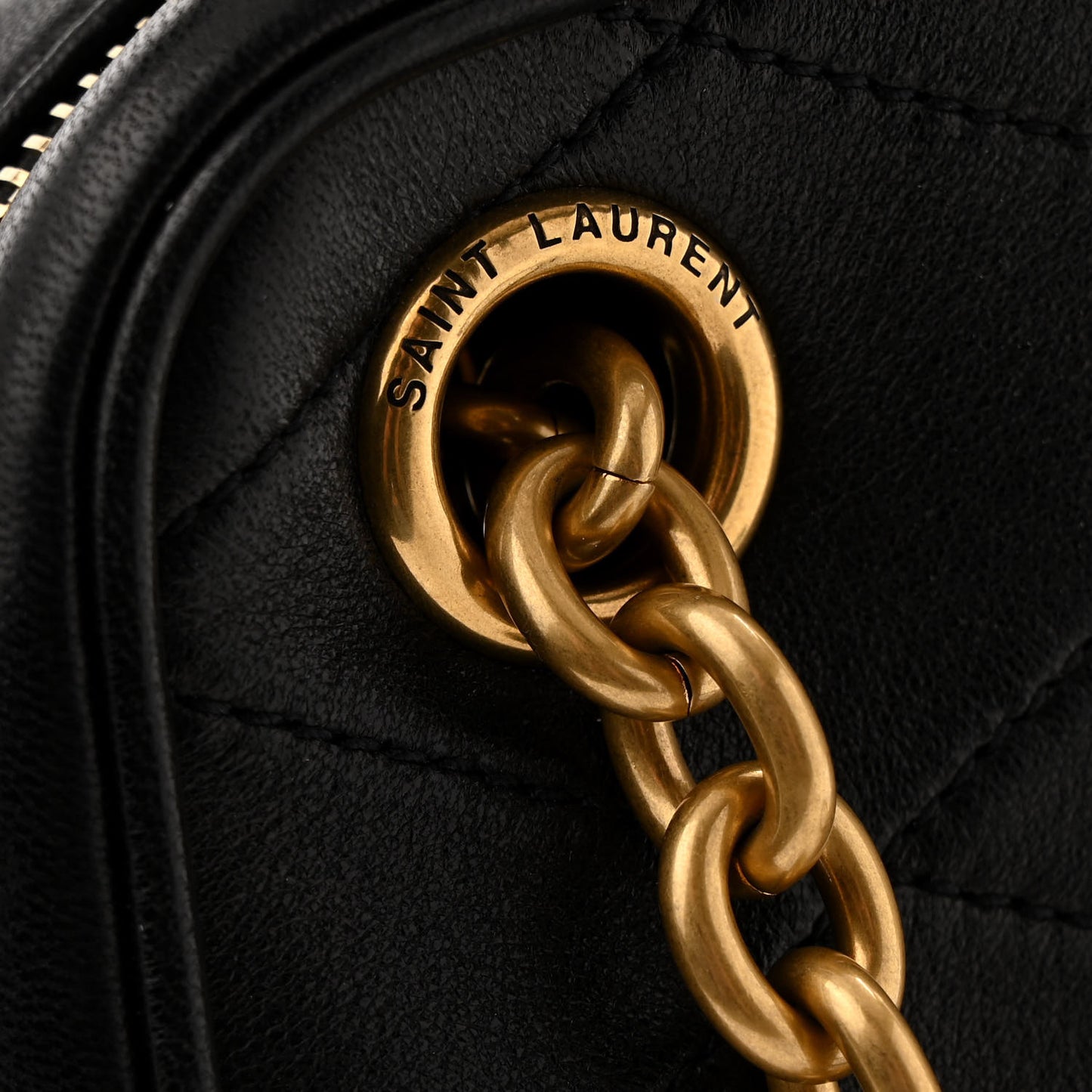 Lambskin Quilted Le Maillon Chain Strap Crossbody Black