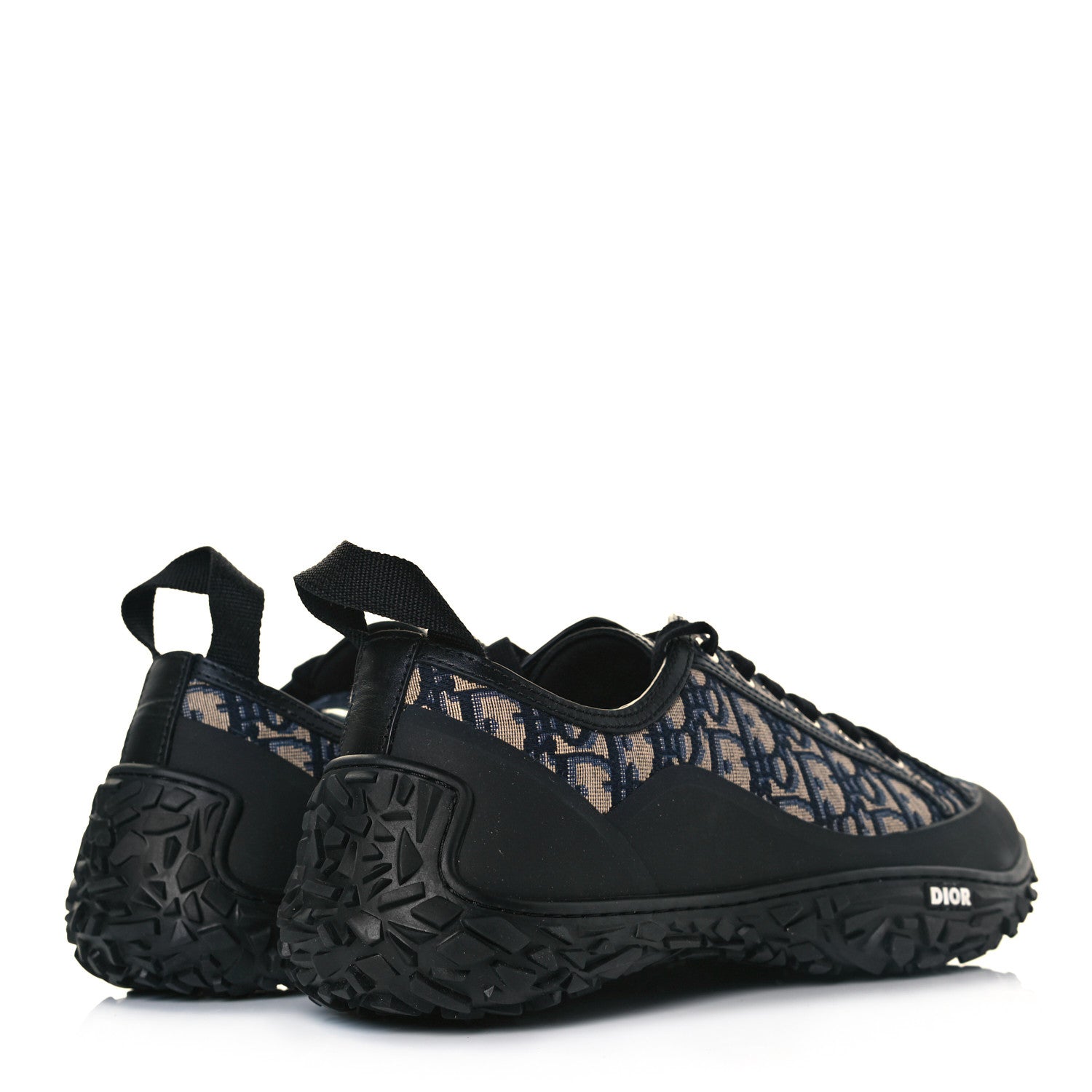 Christian Dior Jacquard Rubber Oblique Mens B28 Low Top Sneakers 44 Black Apricot 4 of 9