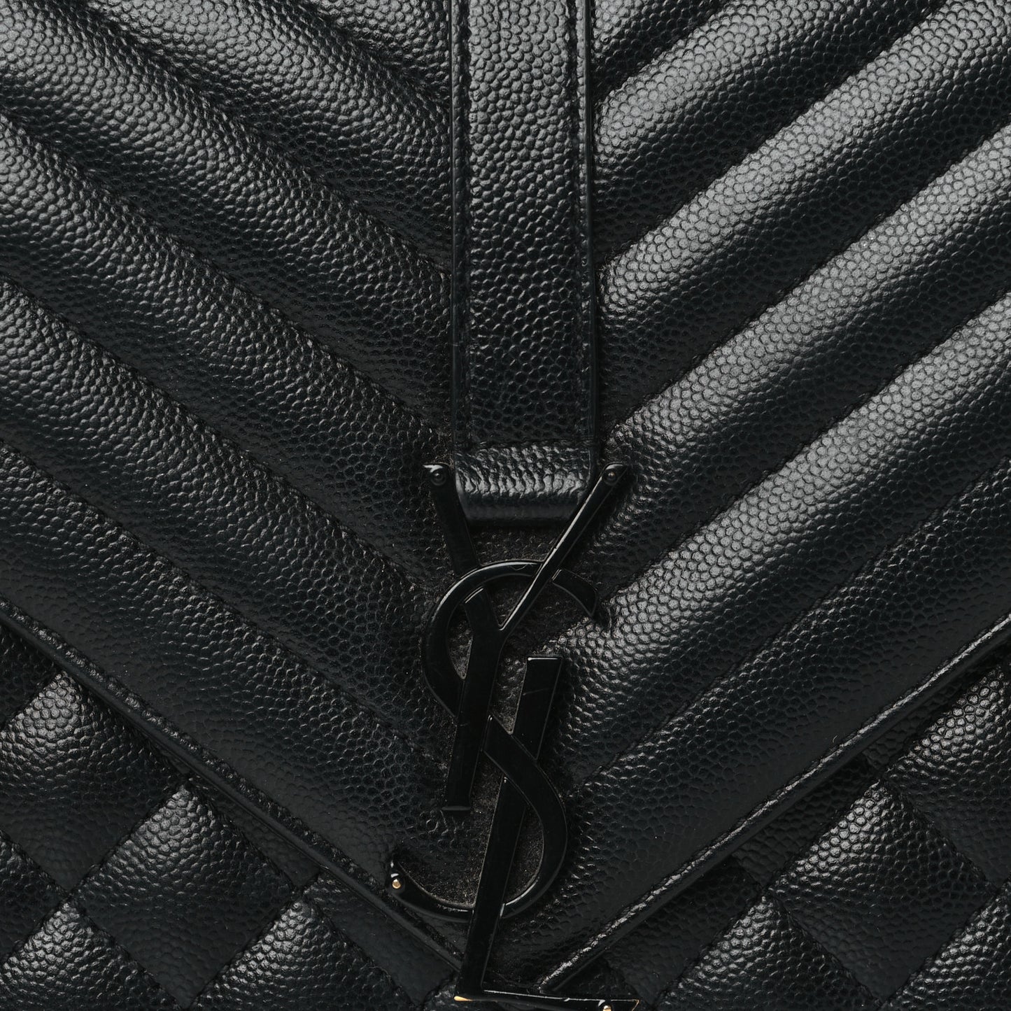 Grain De Poudre Textured Mixed Matelasse Triquilt Medium Monogram Monochrome Satchel Black