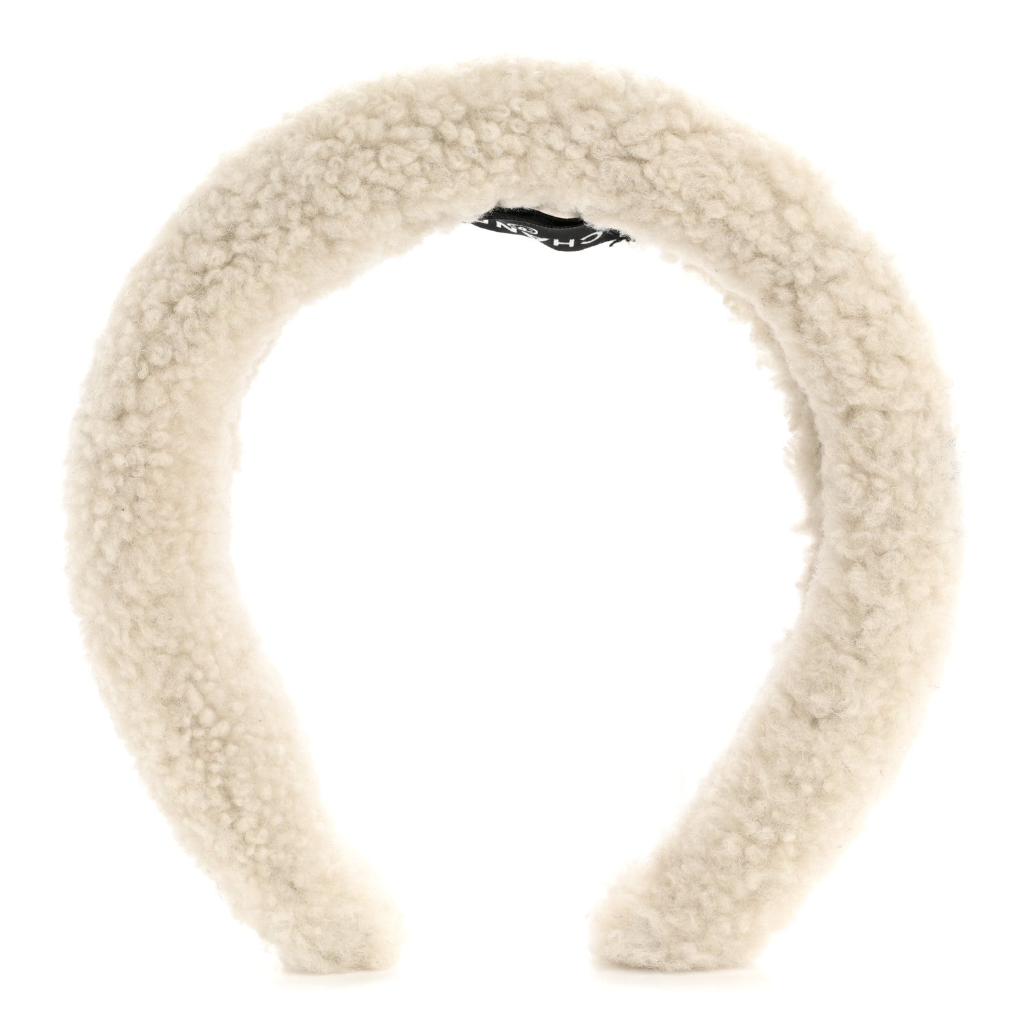 Chanel Shearling Logo Headband Ecru Black 1717065 – FASHIONPHILE