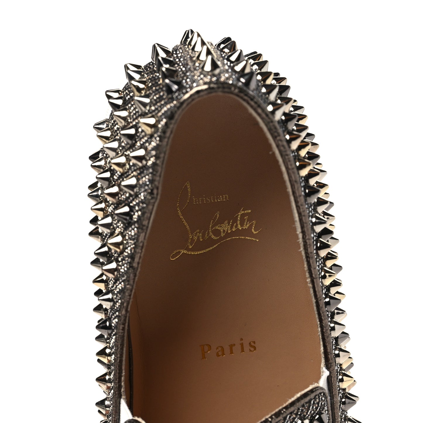 Glitter Chain Spikes Womens Roller Boat Flat 39.5 Roche Multicolor