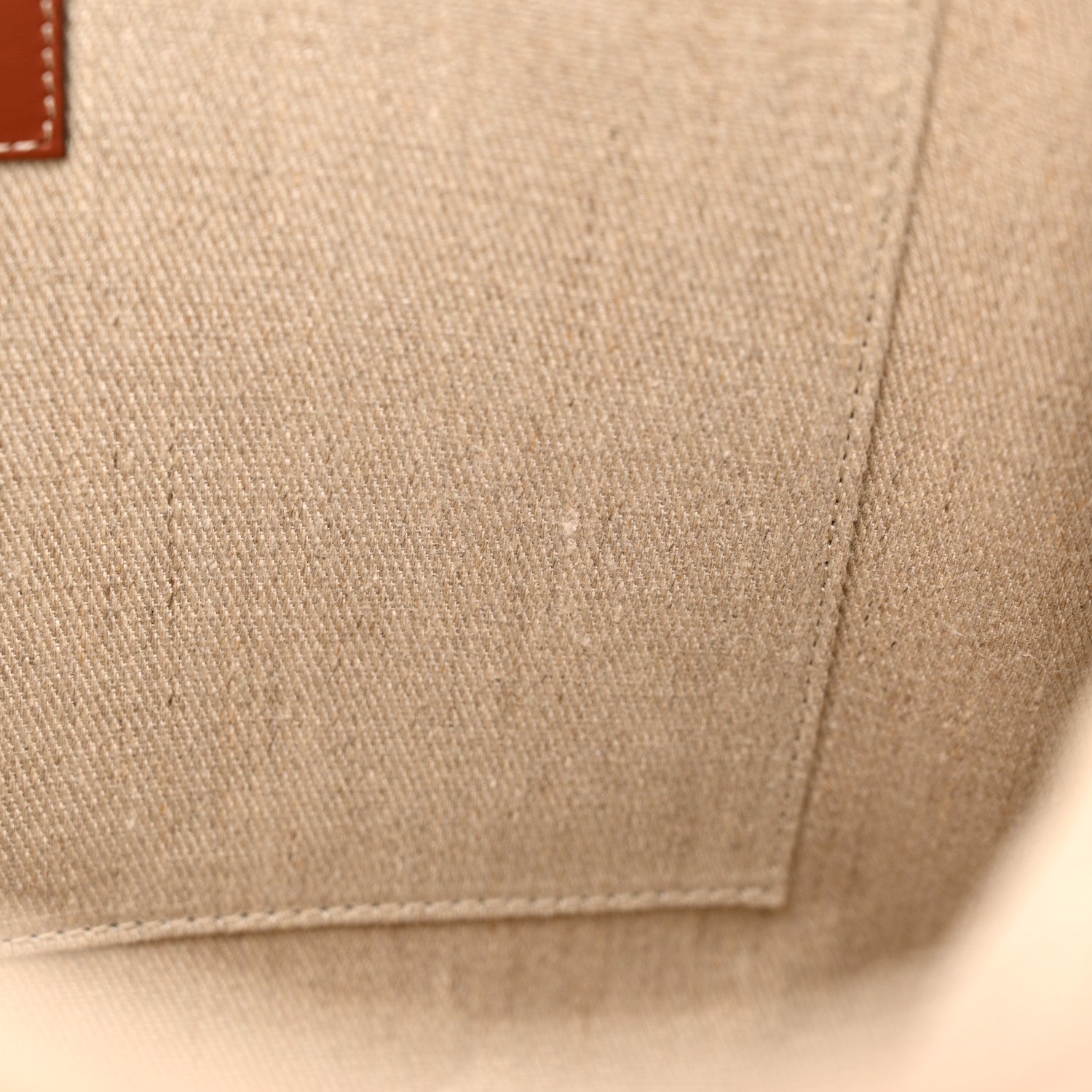 Chloe Linen Calfskin Medium Woody Ribbon Tote White Brown 11 of 15