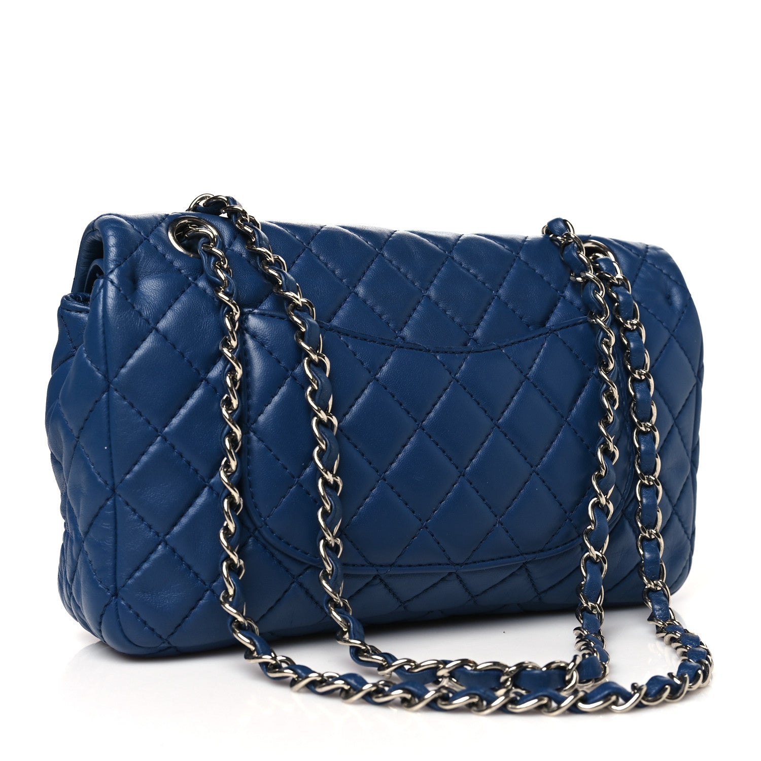Chanel Lambskin Quilted Medium Double Flap Blue 3 of 11