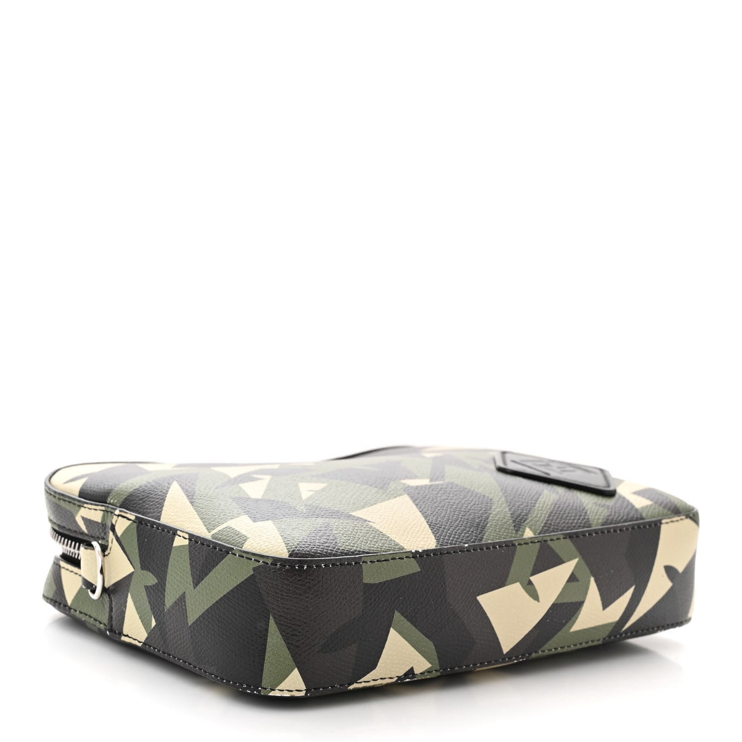 Textured Calfskin Bugs Camouflage Medium Camera Case Multicolor Military