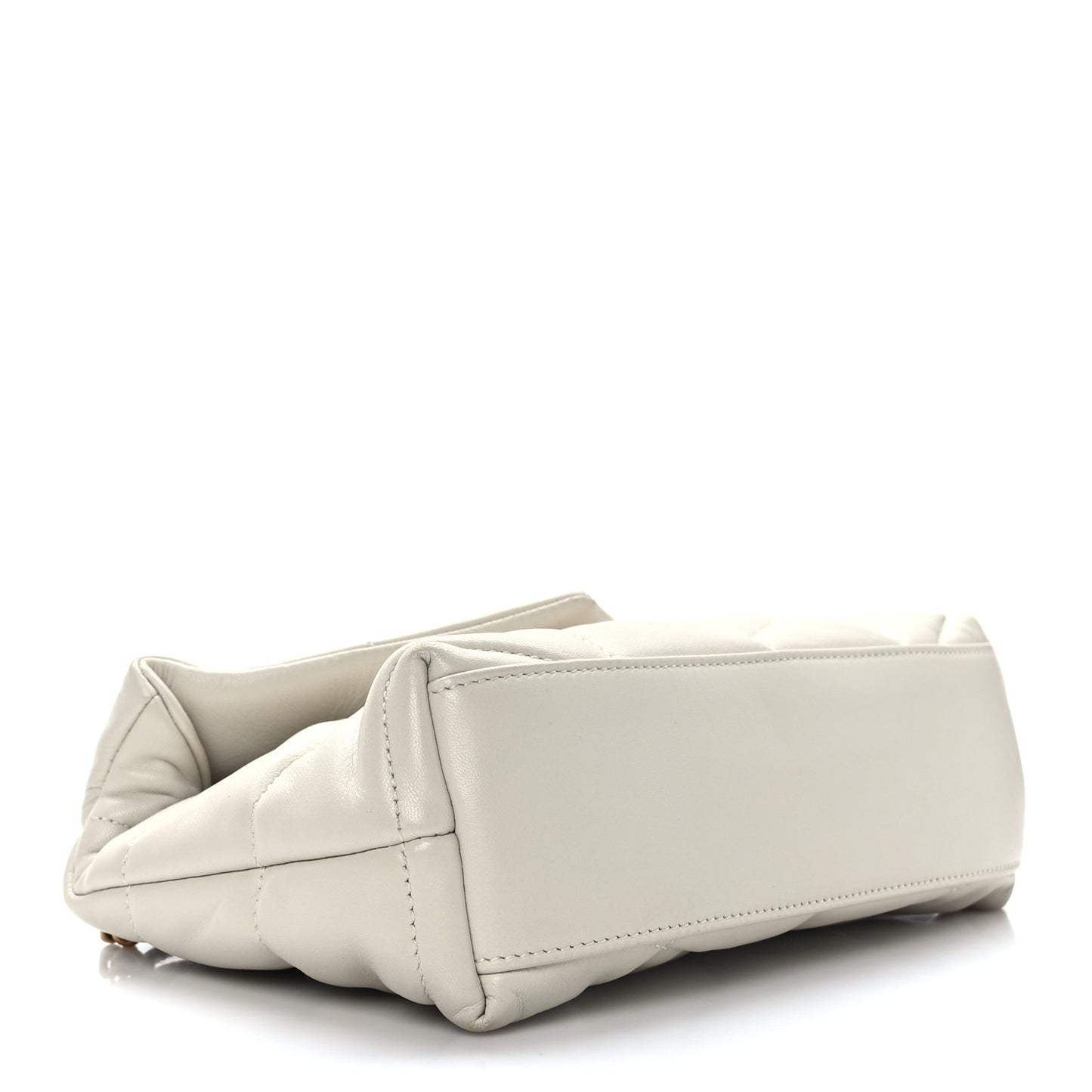 Lambskin Quilted Toy Loulou Puffer Monogram Chain Satchel Crema Soft