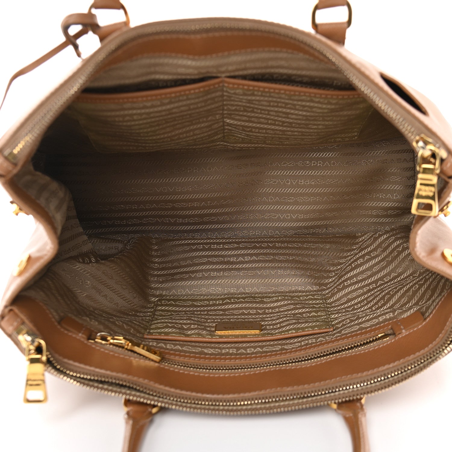 Prada Saffiano Large Galleria Double Zip Tote Caramel 6 of 11
