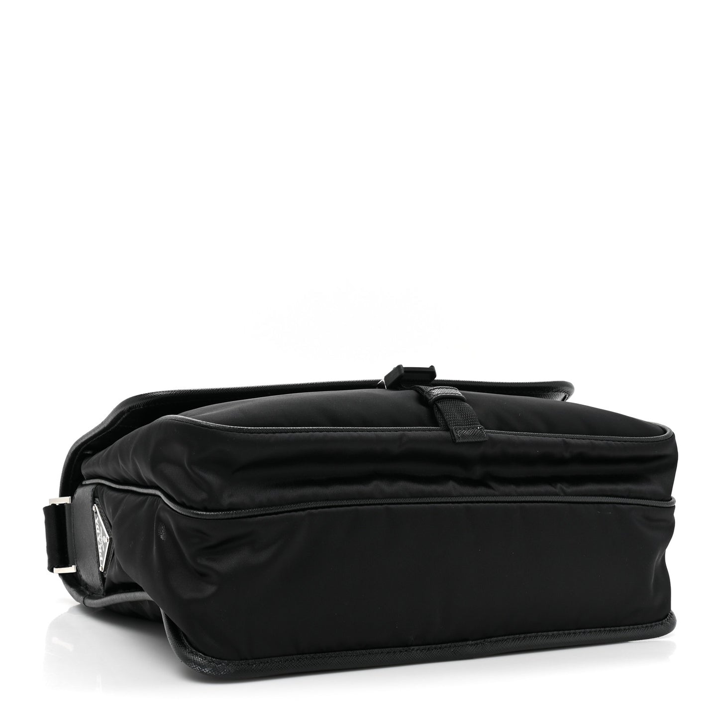Tessuto Nylon Saffiano Logo Messenger Bag Black