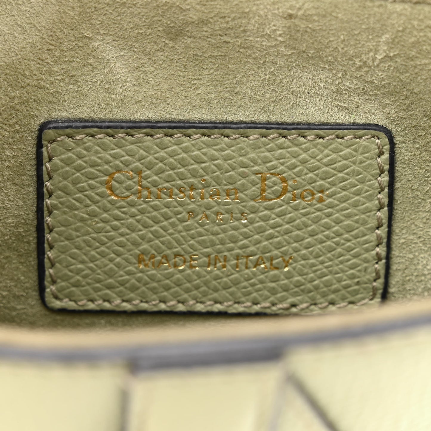 Grained Calfskin Mini Saddle Bag Sage Green