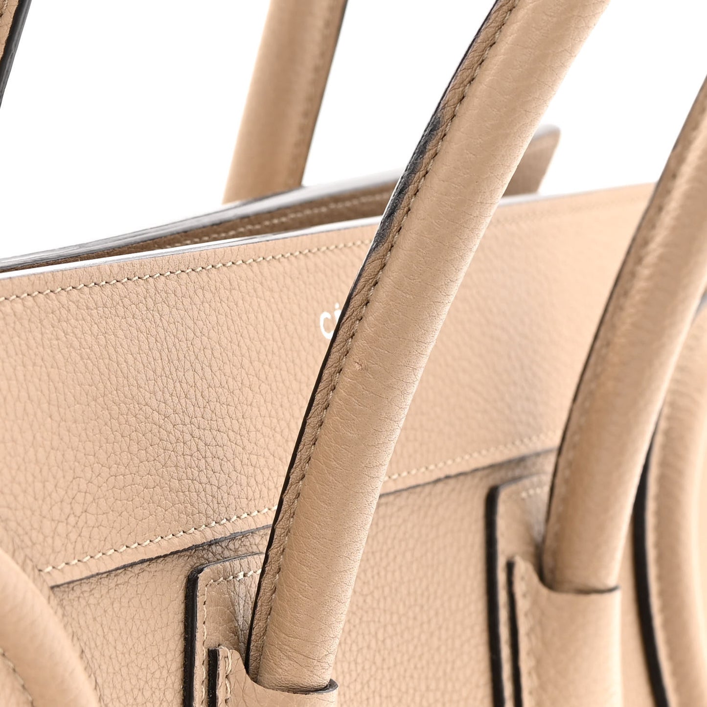 Drummed Calfskin Micro Luggage Dune