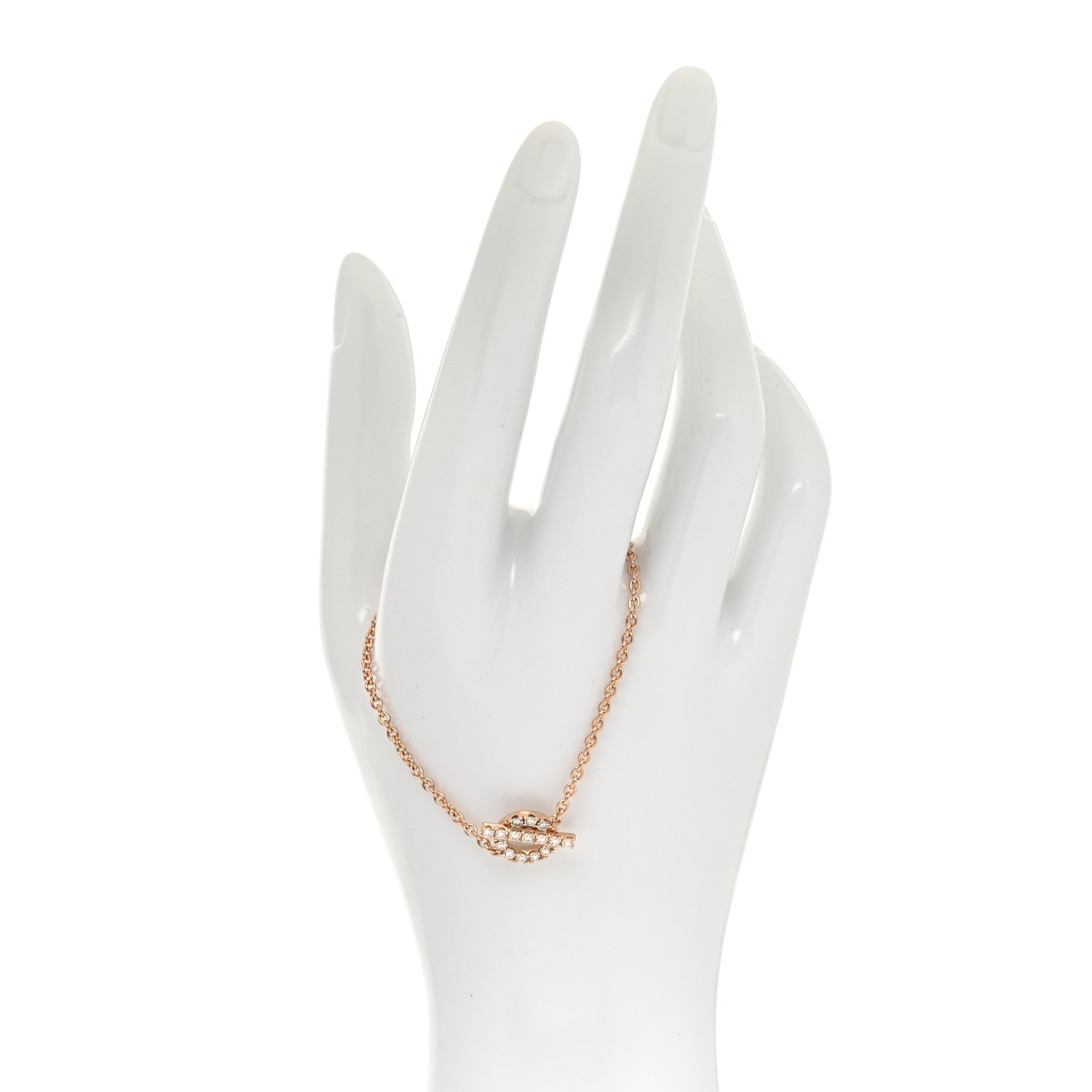 Hermes 18K Rose Gold Diamond Finesse Bracelet SH 2 of 5