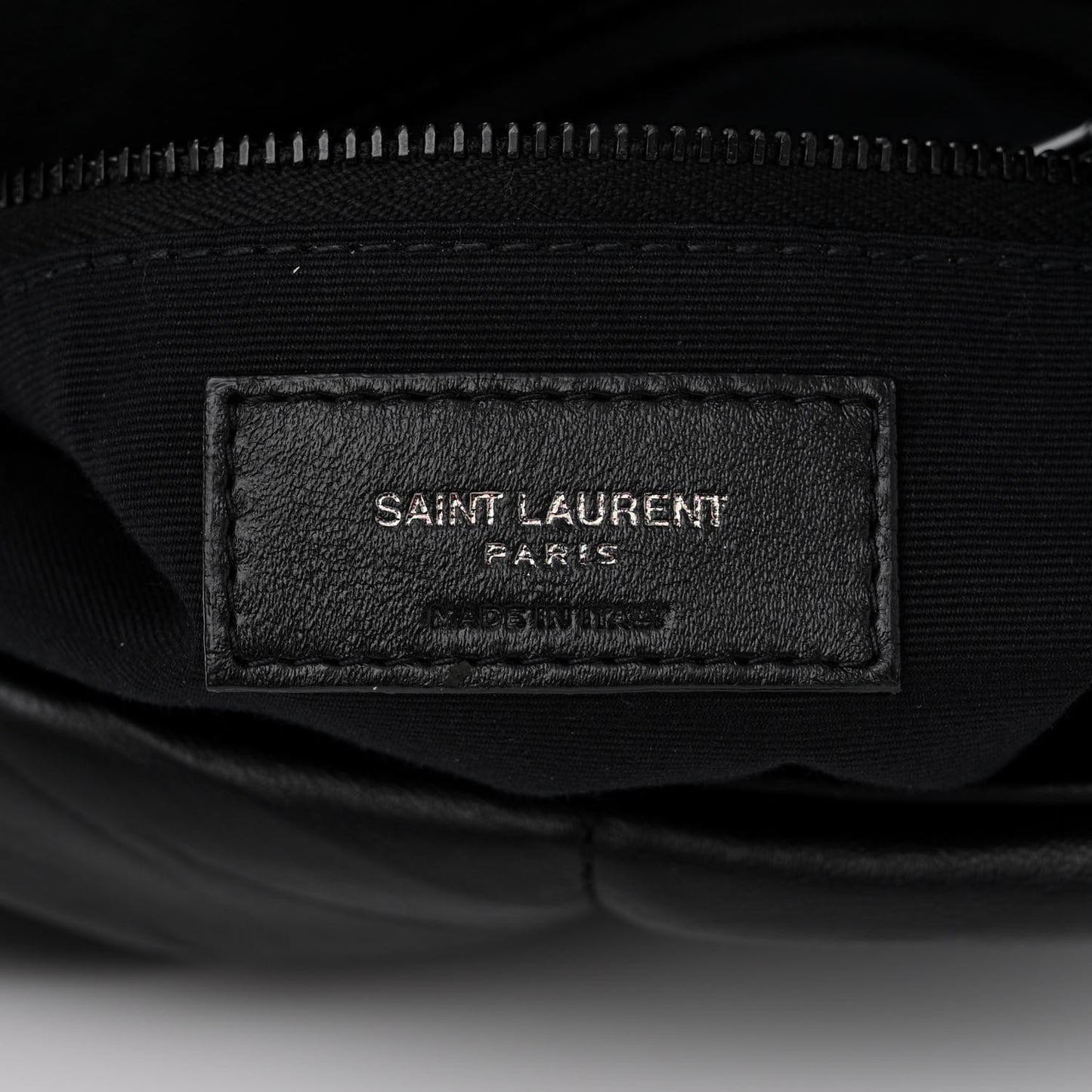 Lambskin Quilted Monogram Monochrome Small Loulou Puffer Chain Satchel Black