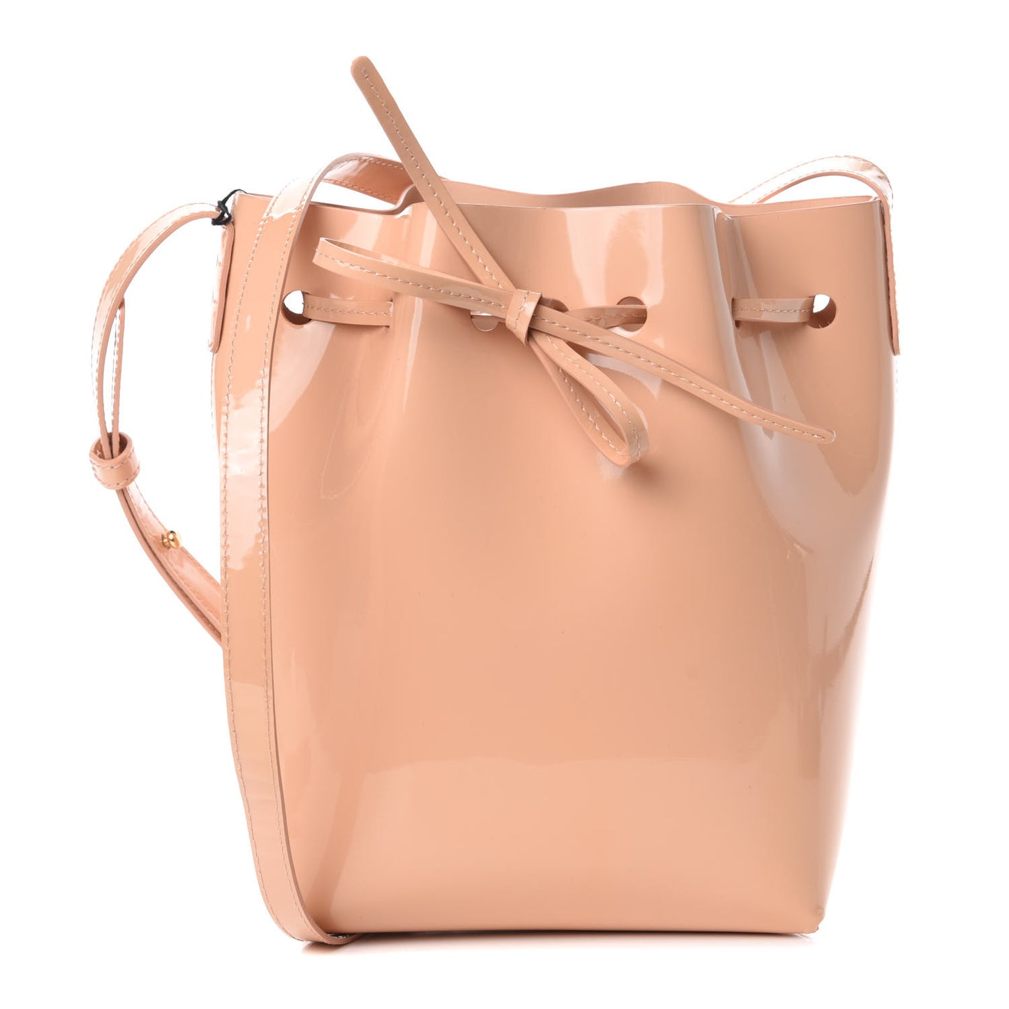 Patent Calfskin Mini Bucket Bag Rosa