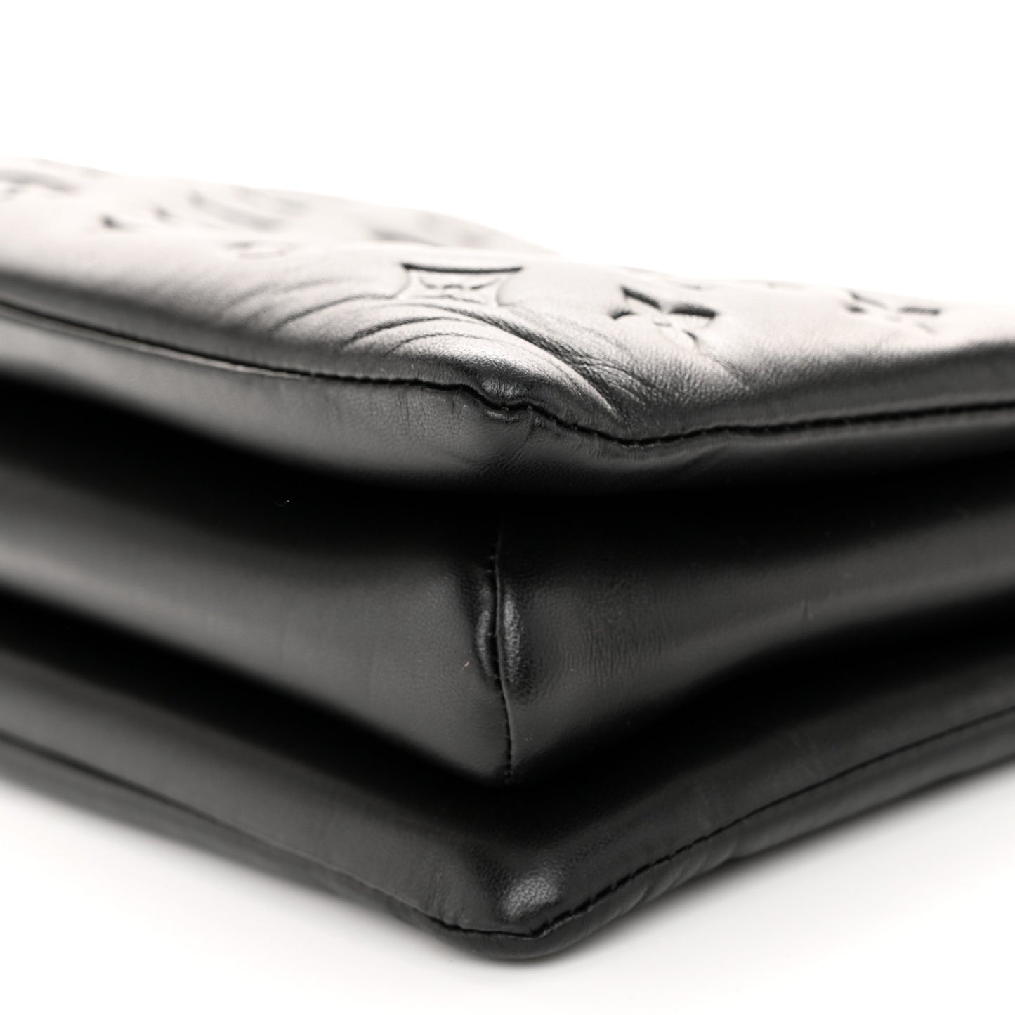 Lambskin Embossed Monogram Coussin PM Black