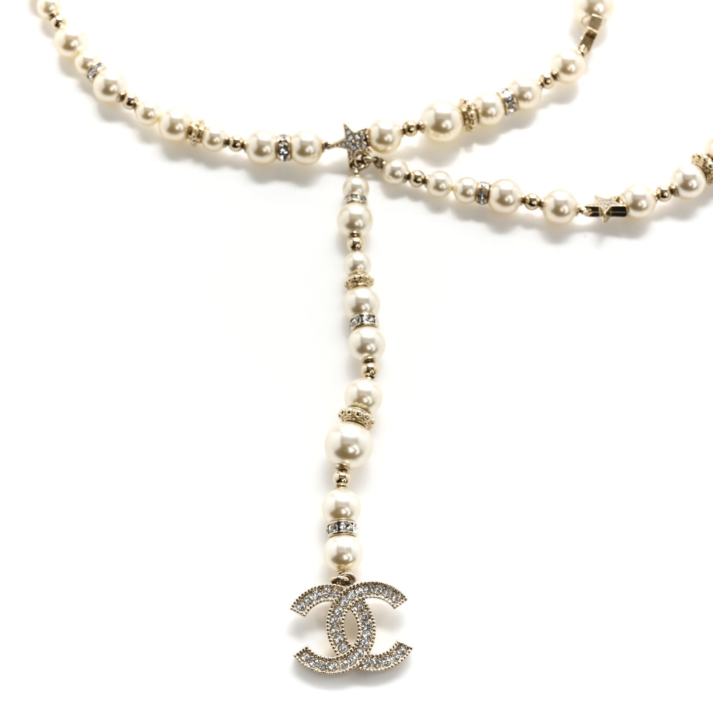 Pearl Crystal CC Star Belt Gold Pearly White