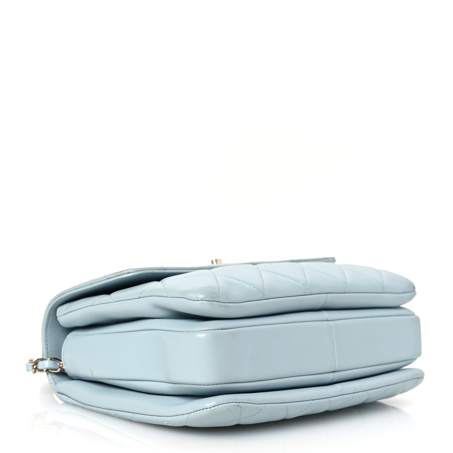 Lambskin Quilted Small Trendy CC Flap Dual Handle Bag Light Blue