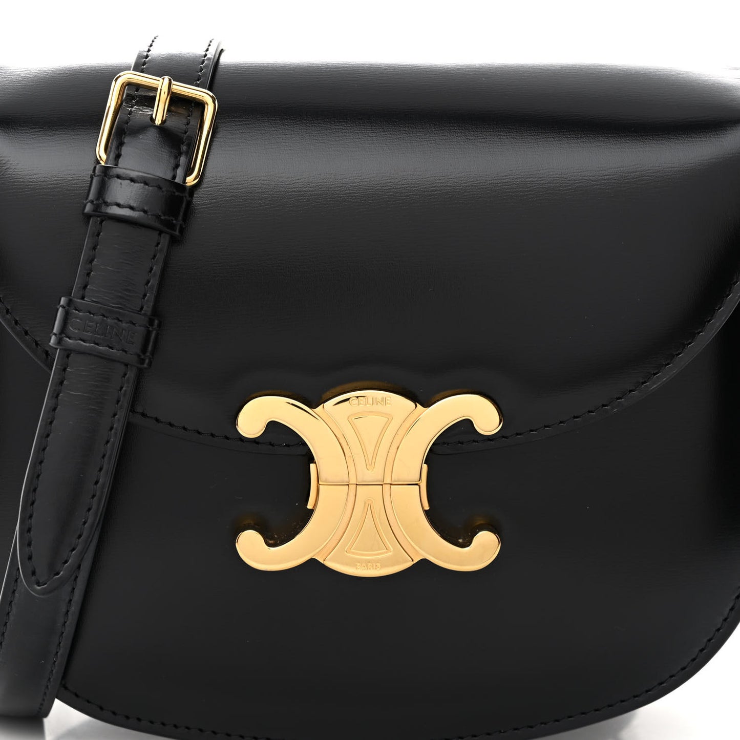 Shiny Calfskin Teen Besace Black
