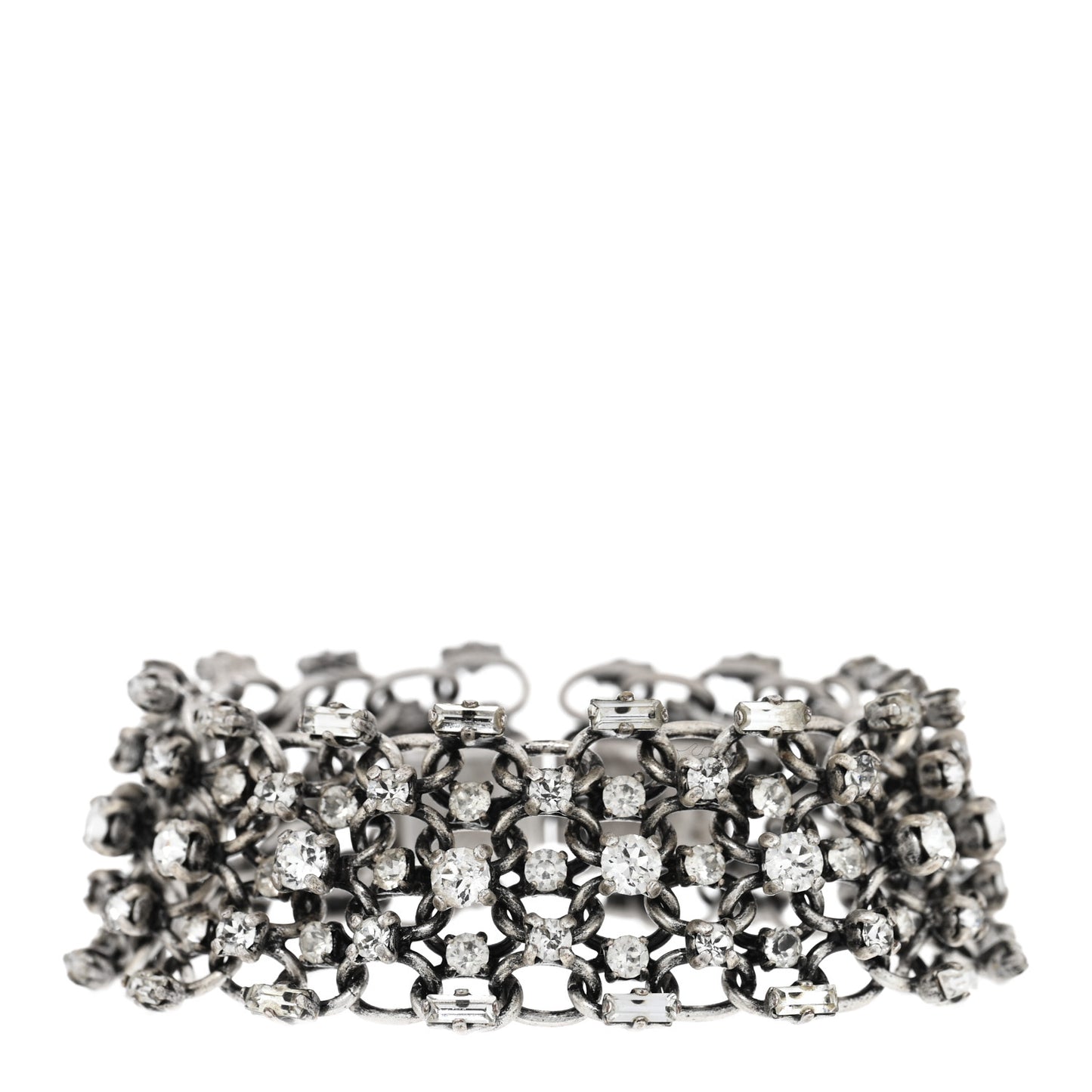Crystal Link Chain Bracelet Silver
