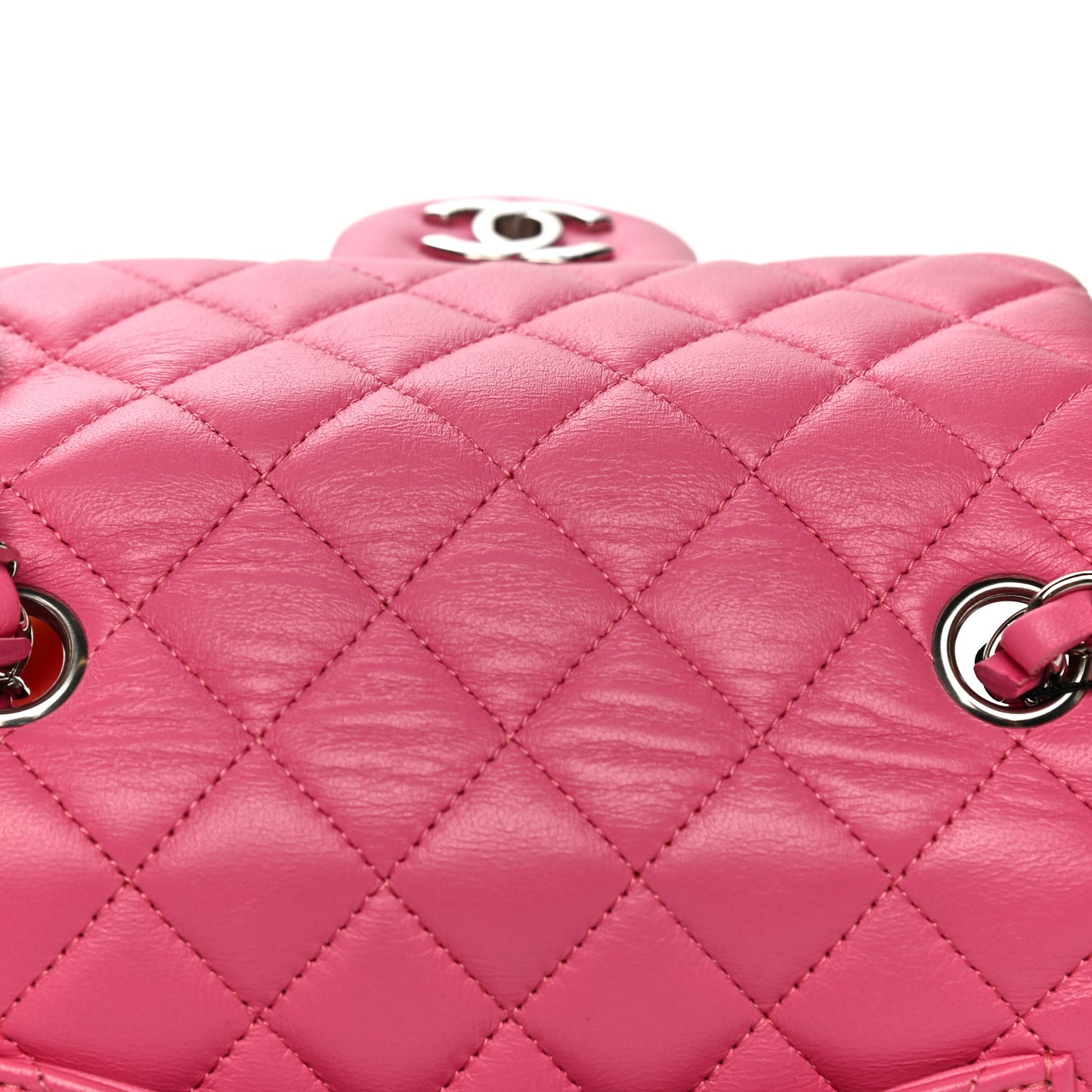 Lambskin Quilted Mini Square Flap Pink