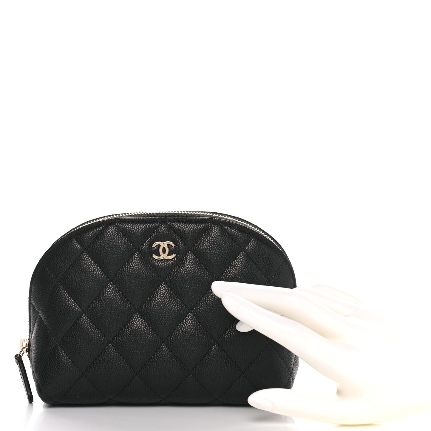 Caviar Quilted Cosmetic Case Black