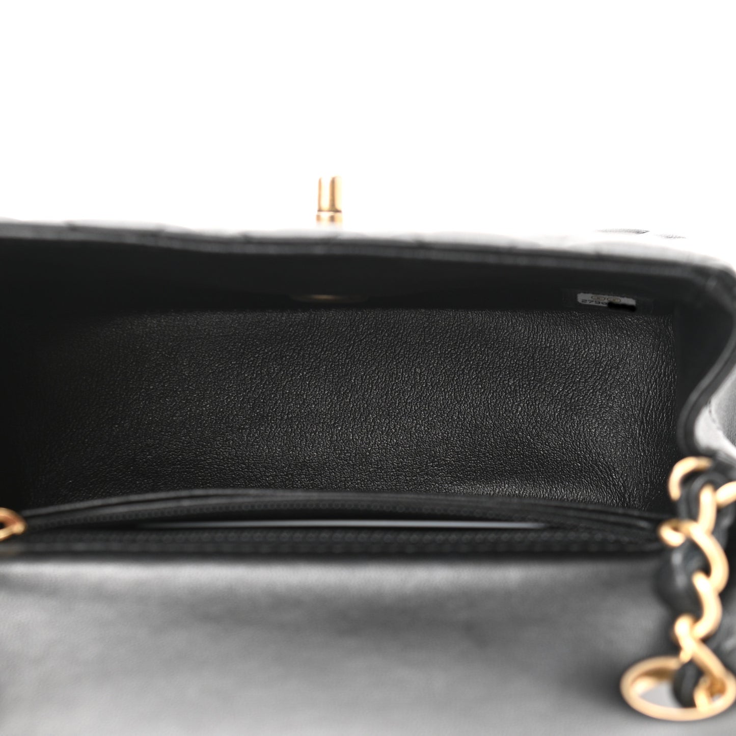 Lambskin Quilted Mini Square Flap Black
