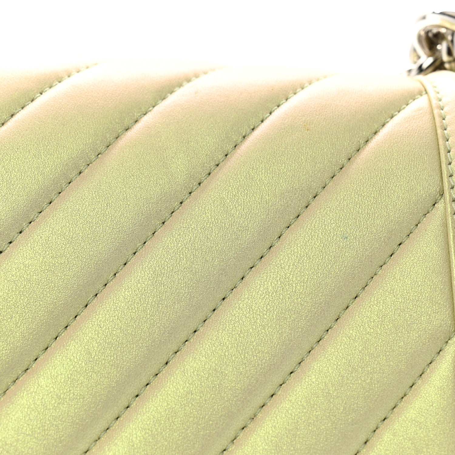 Chanel Iridescent Lambskin Chevron Quilted Medium Boy Flap Green 12 of 13