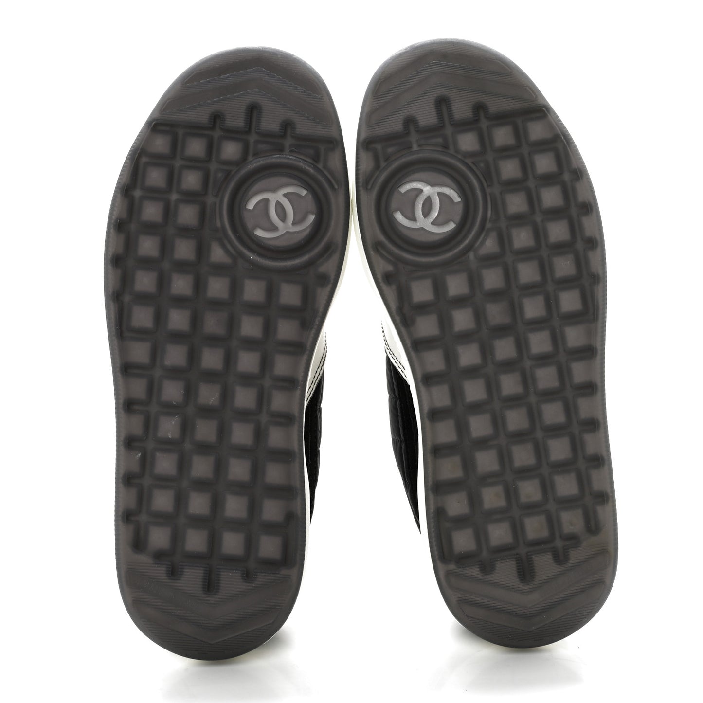 Suede Fabric Calfskin Womens CC Sneakers 35.5 Black White