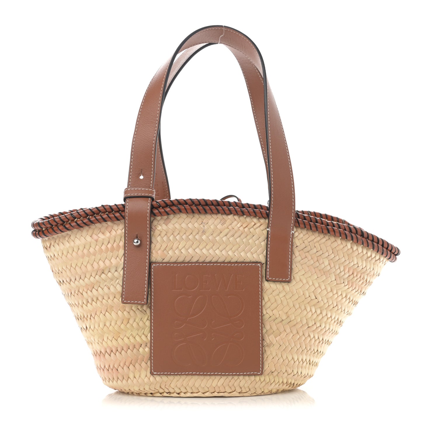 Raffia Small Basket Tote Bag Natural Tan