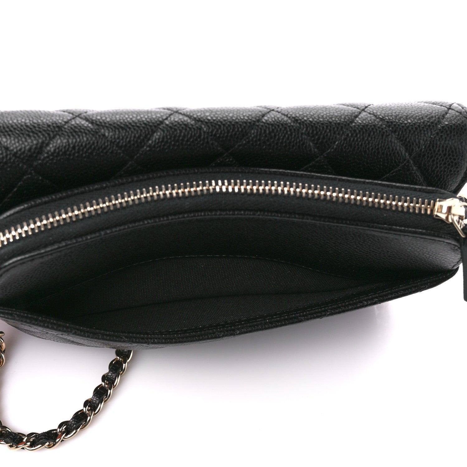 Chanel Caviar Quilted Flap Phone Holder With Chain Black 8 of 15